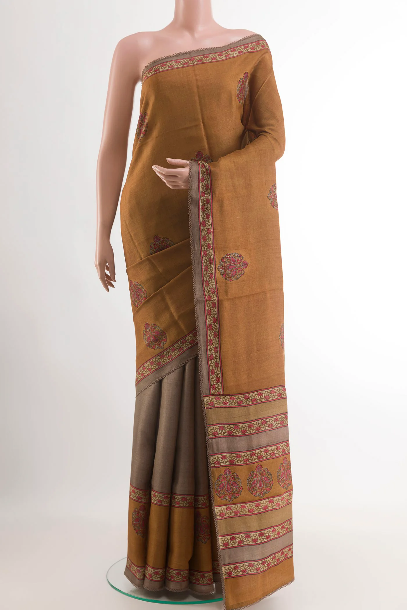 Multi Color Tussar Silk Saree