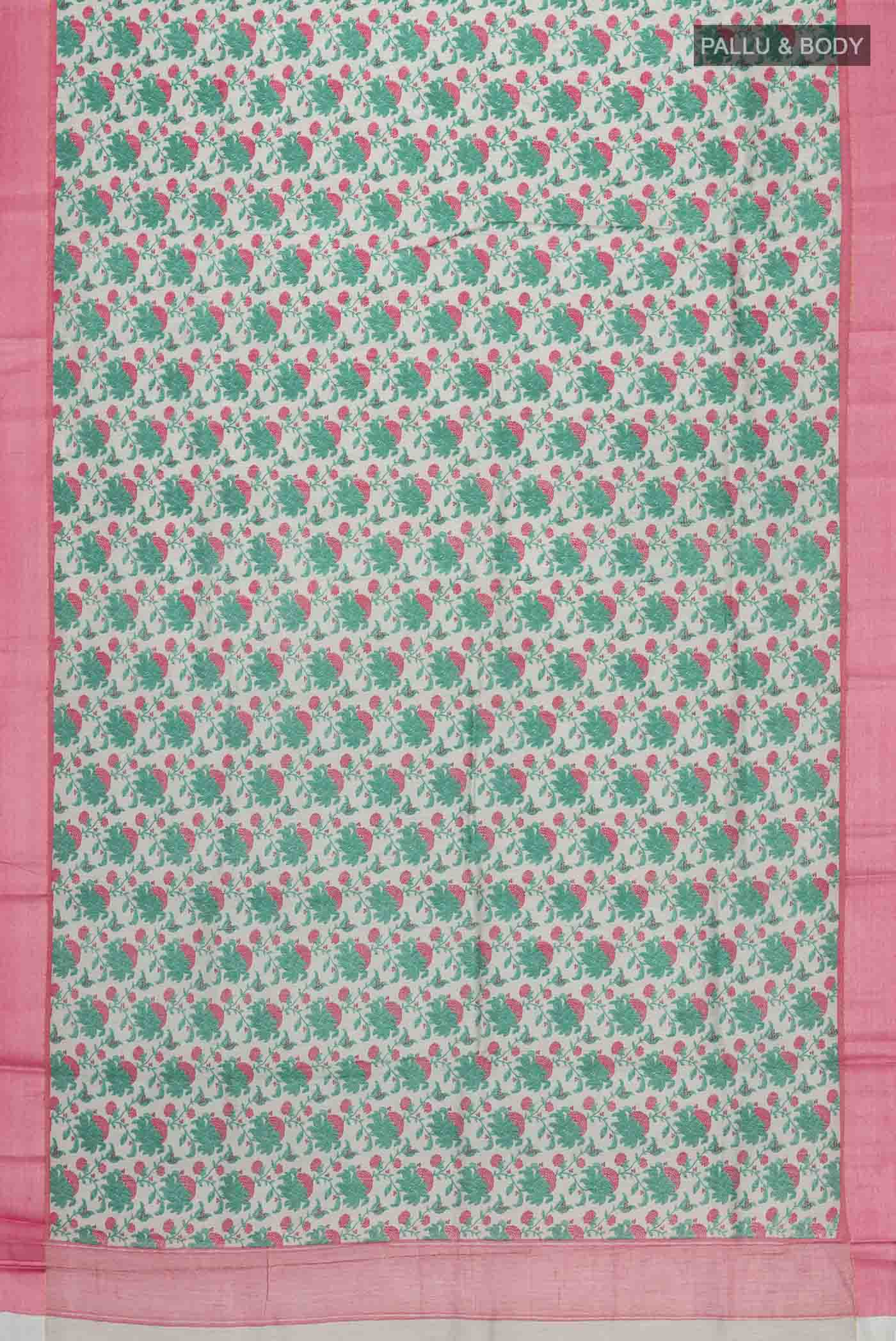 Grey Tussar Silk Saree - Image 3