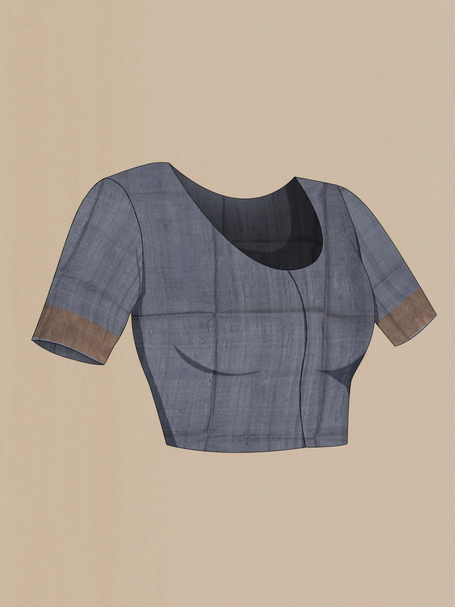Grey Tussar Silk Saree - Image 4