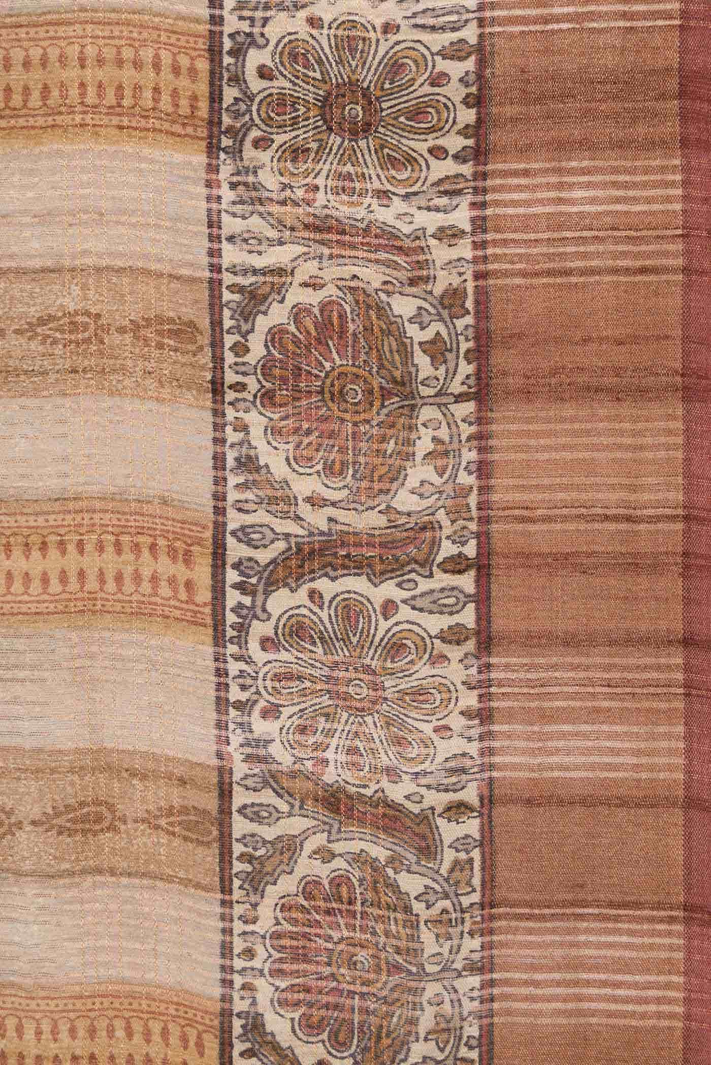 Grey Tussar Silk Saree - Image 3