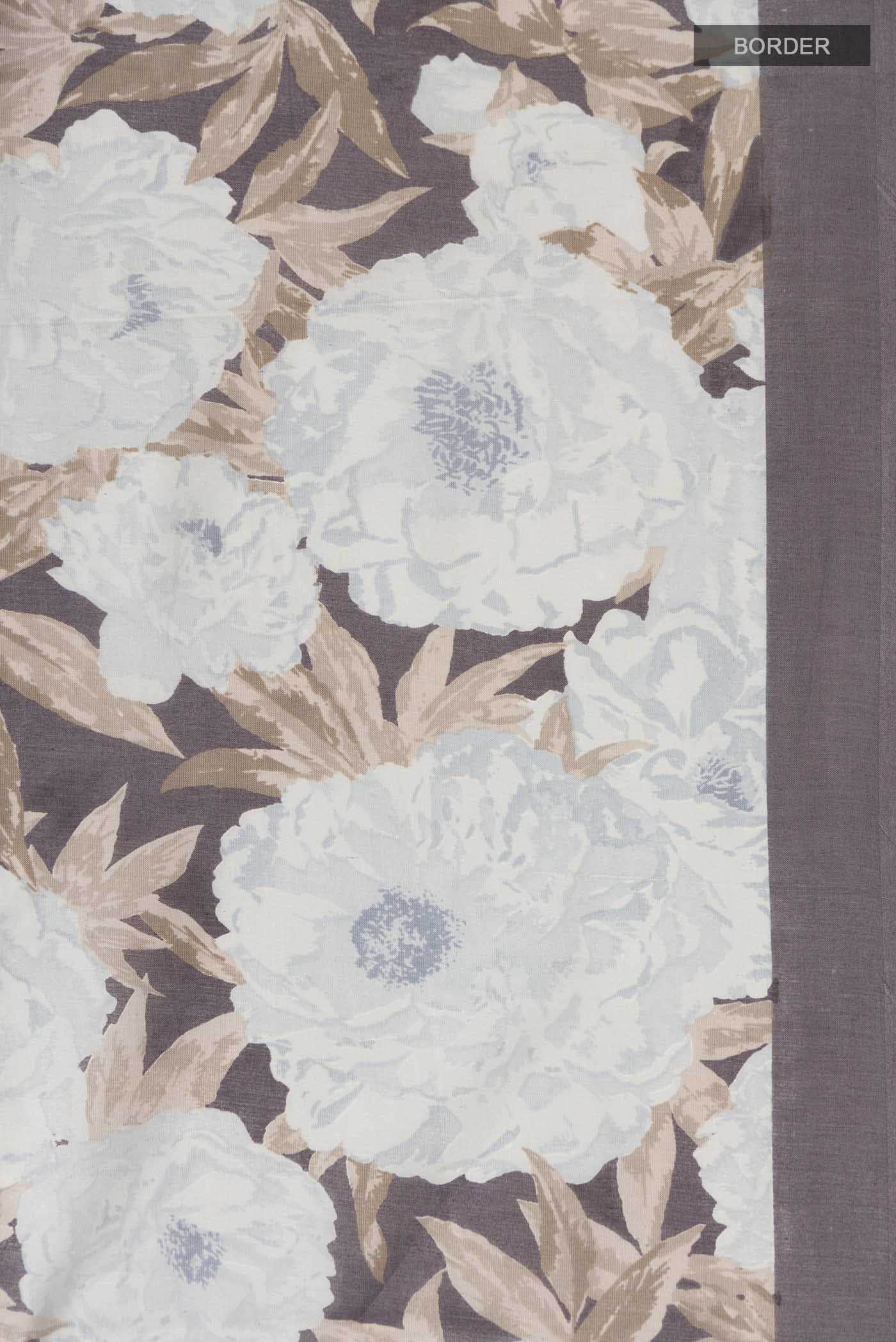 Grey Tussar Silk Saree - Image 4