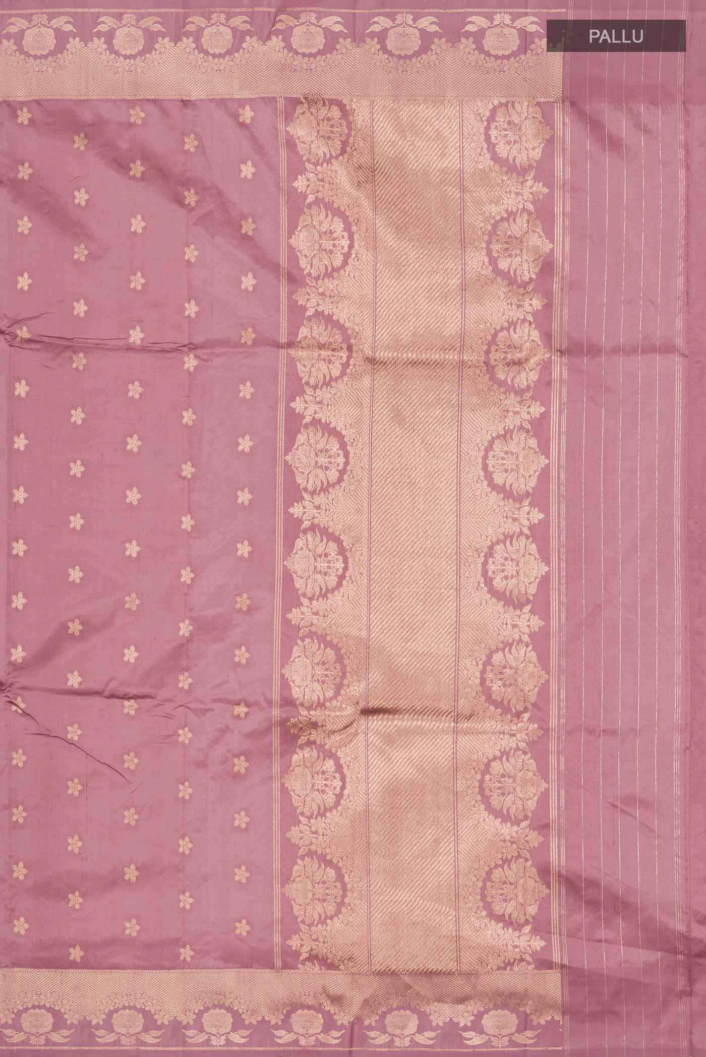 Gulal-Mauve Banarasi Katan Silk Saree - Image 6