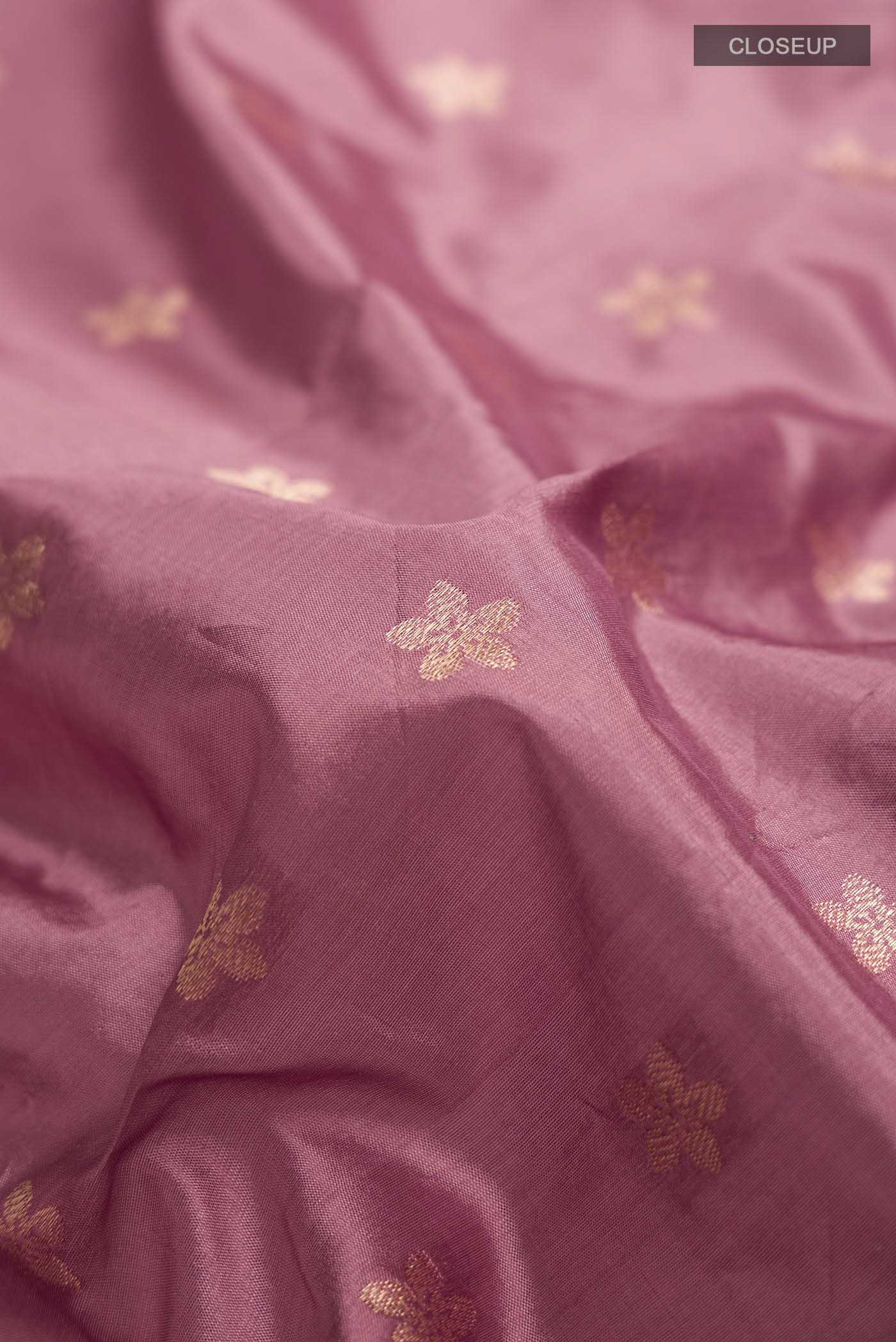 Gulal-Mauve Banarasi Katan Silk Saree - Image 7