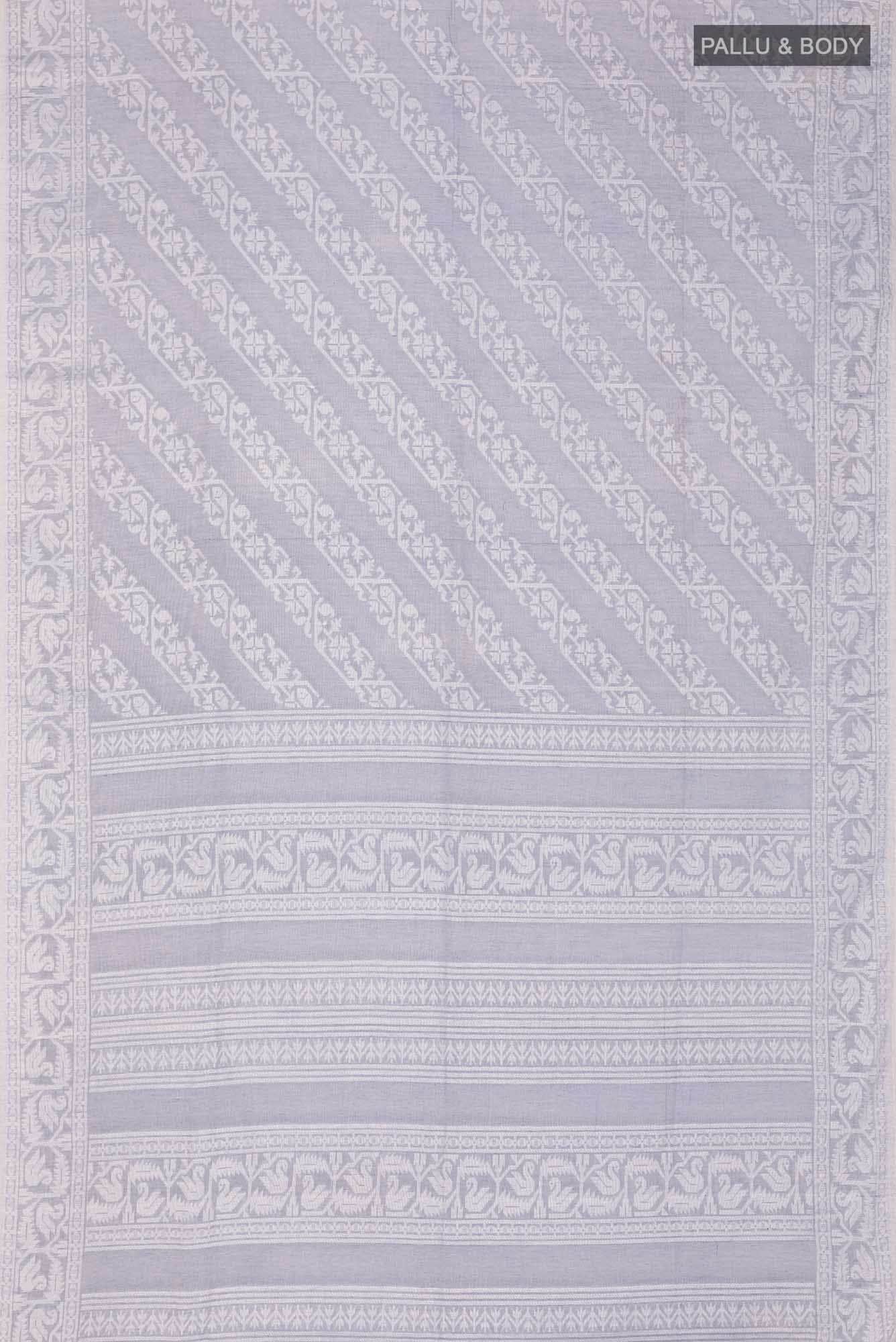 Hansika-Grey Bengal Cotton saree - Image 4