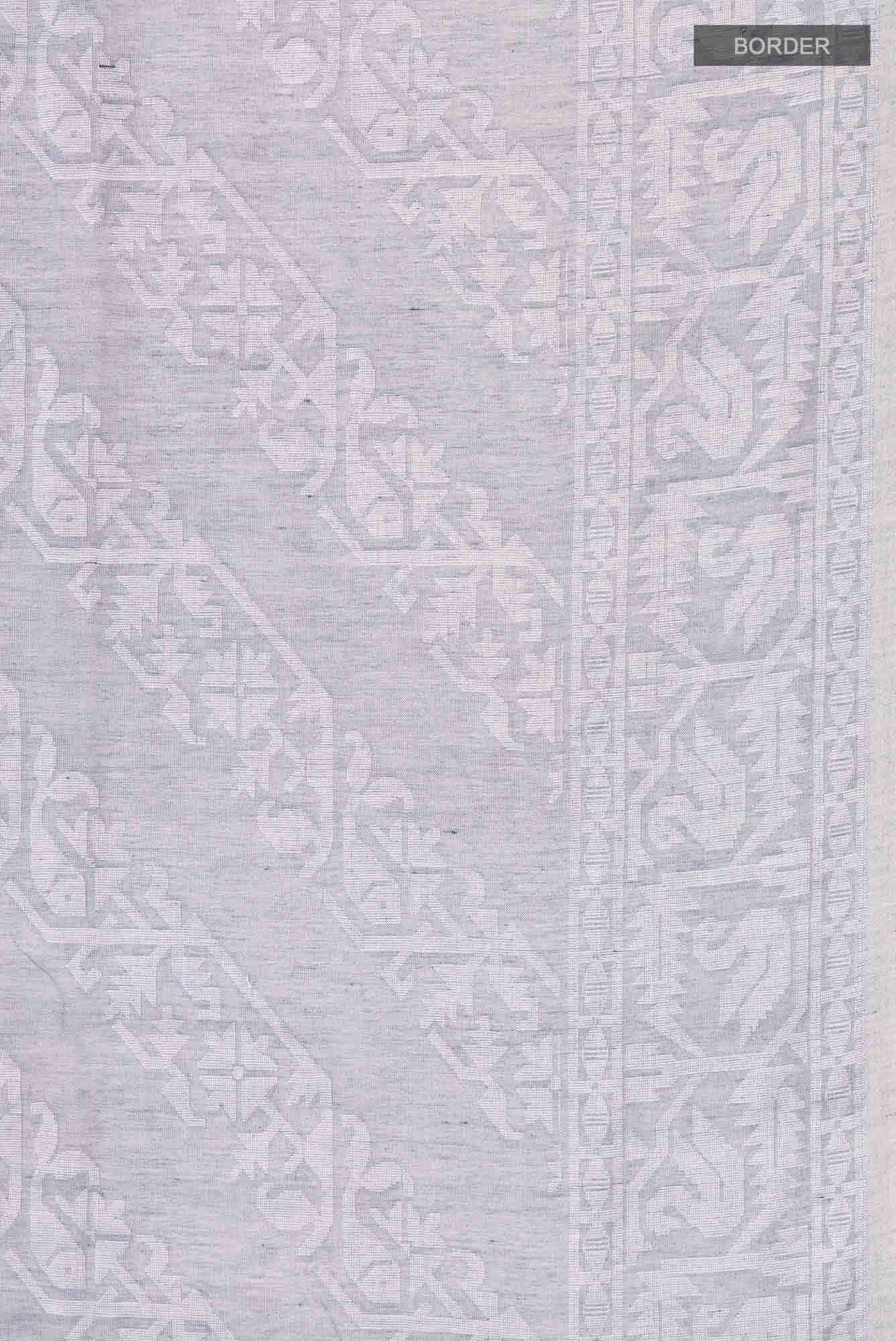 Hansika-Grey Bengal Cotton saree - Image 7