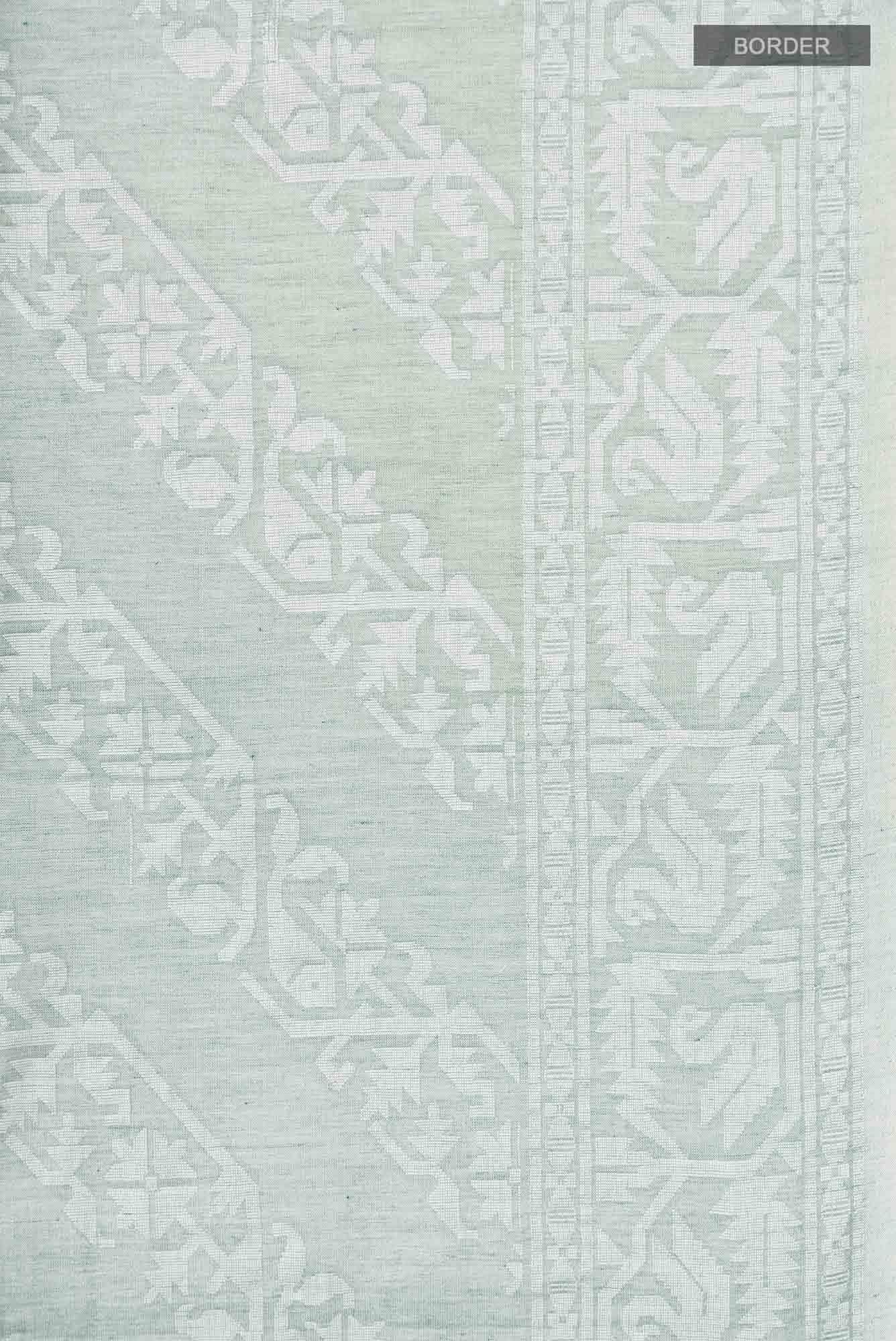 Hansika-Sage Green Bengal Cotton saree - Image 7