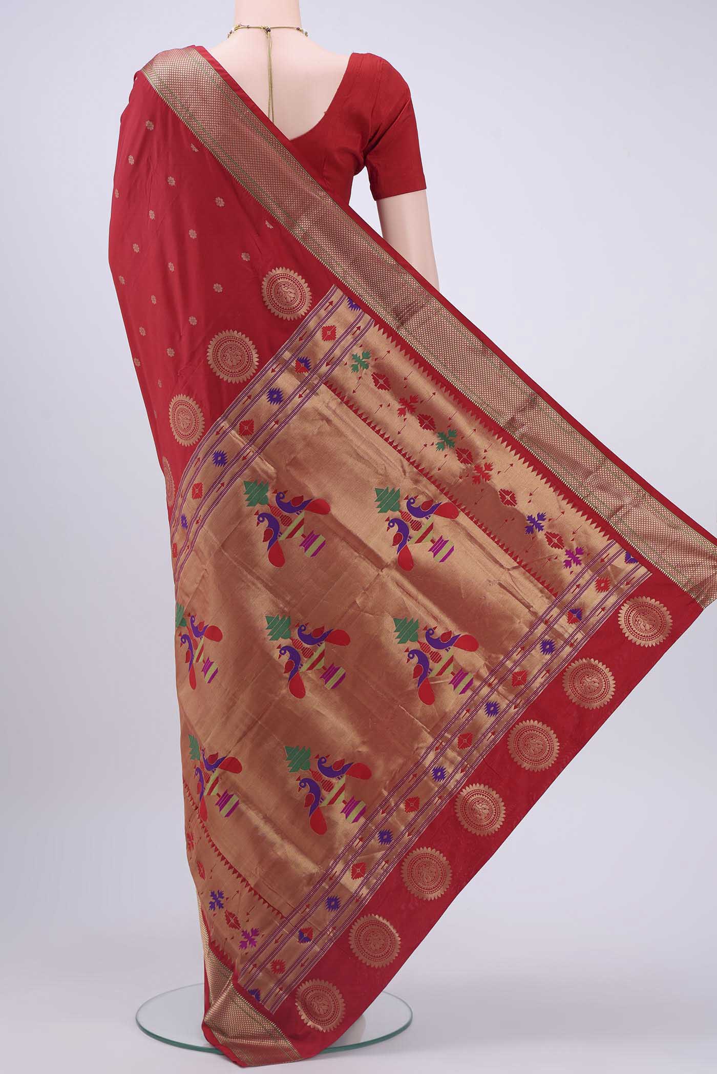 Imperial Pink Blended Bangalore Silk Saree - Image 3