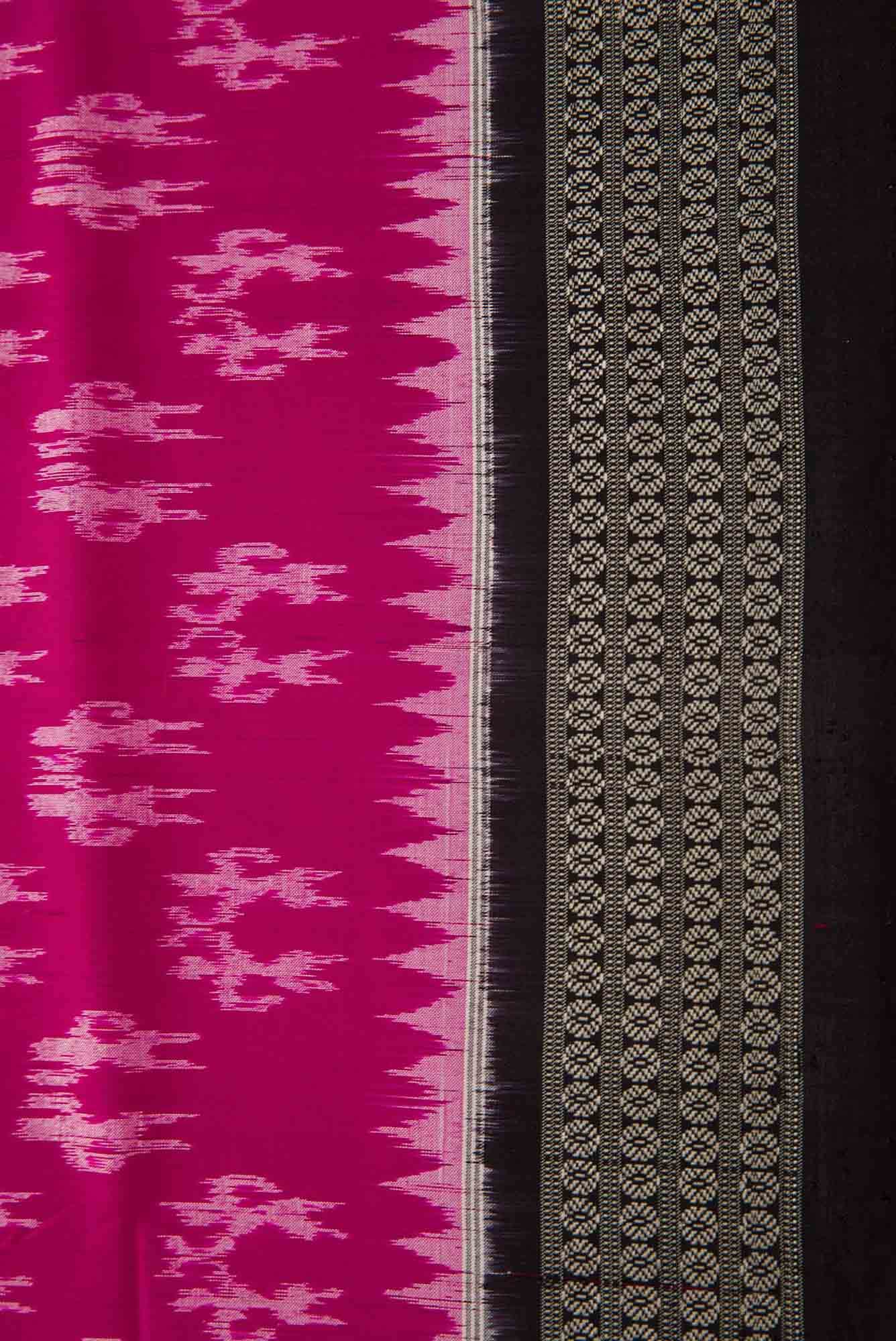 Imperial Pink Dual Tone Double Ikat Saree - Image 5
