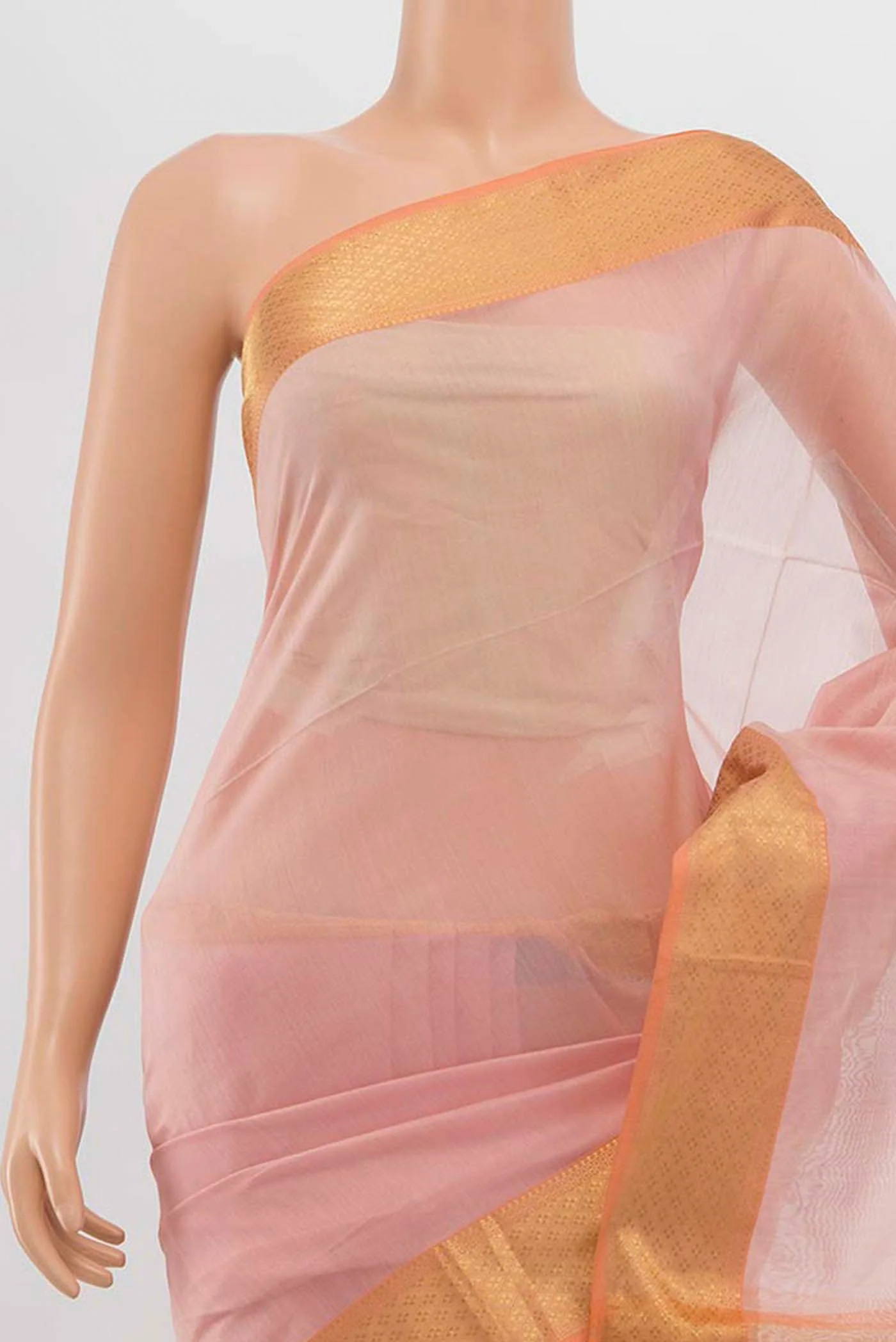 Imperial Pink Maheshwari Silk Cotton Saree - Image 2