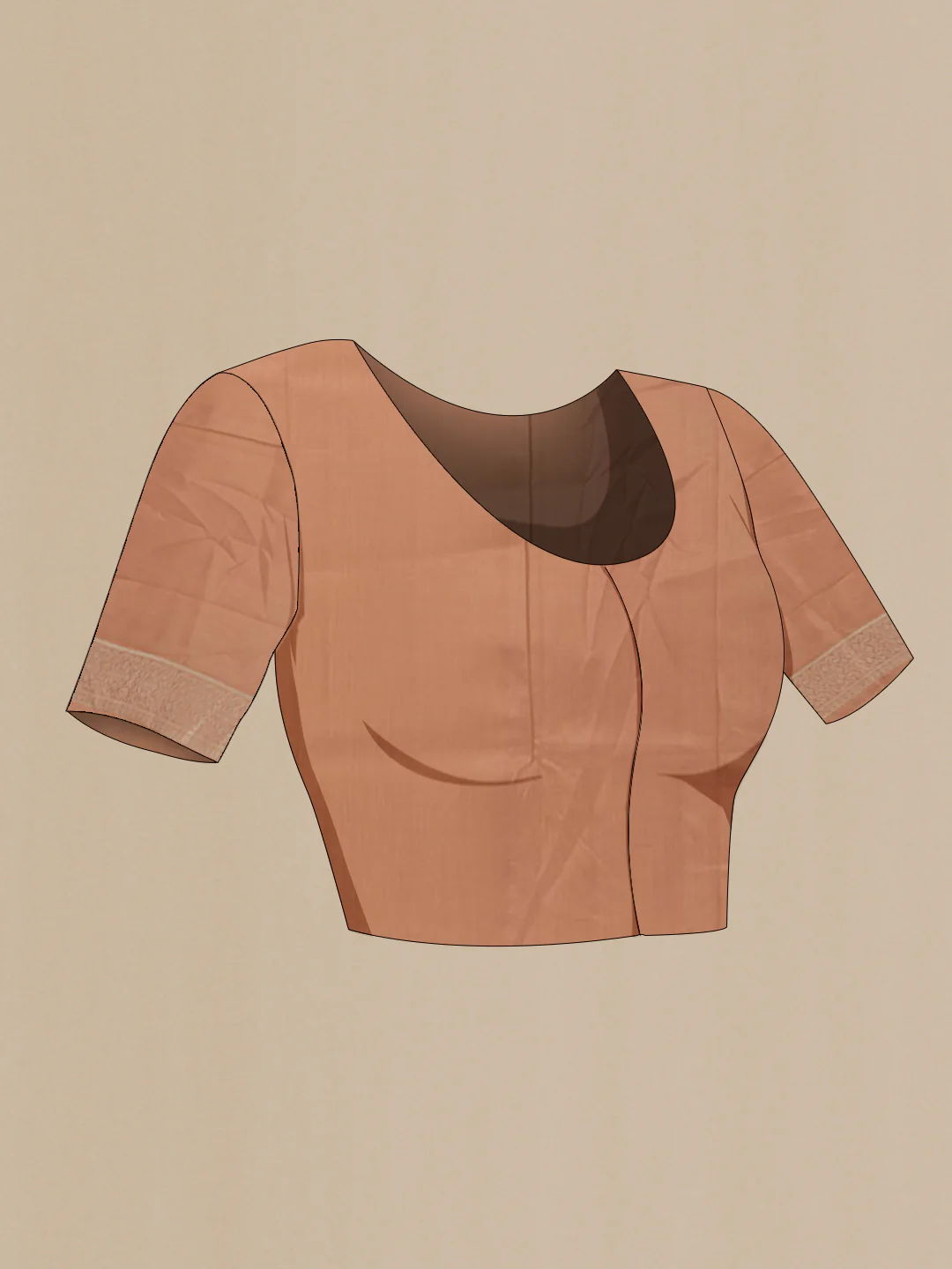 Rose Gold Banarasi Raw Silk Saree - Image 2