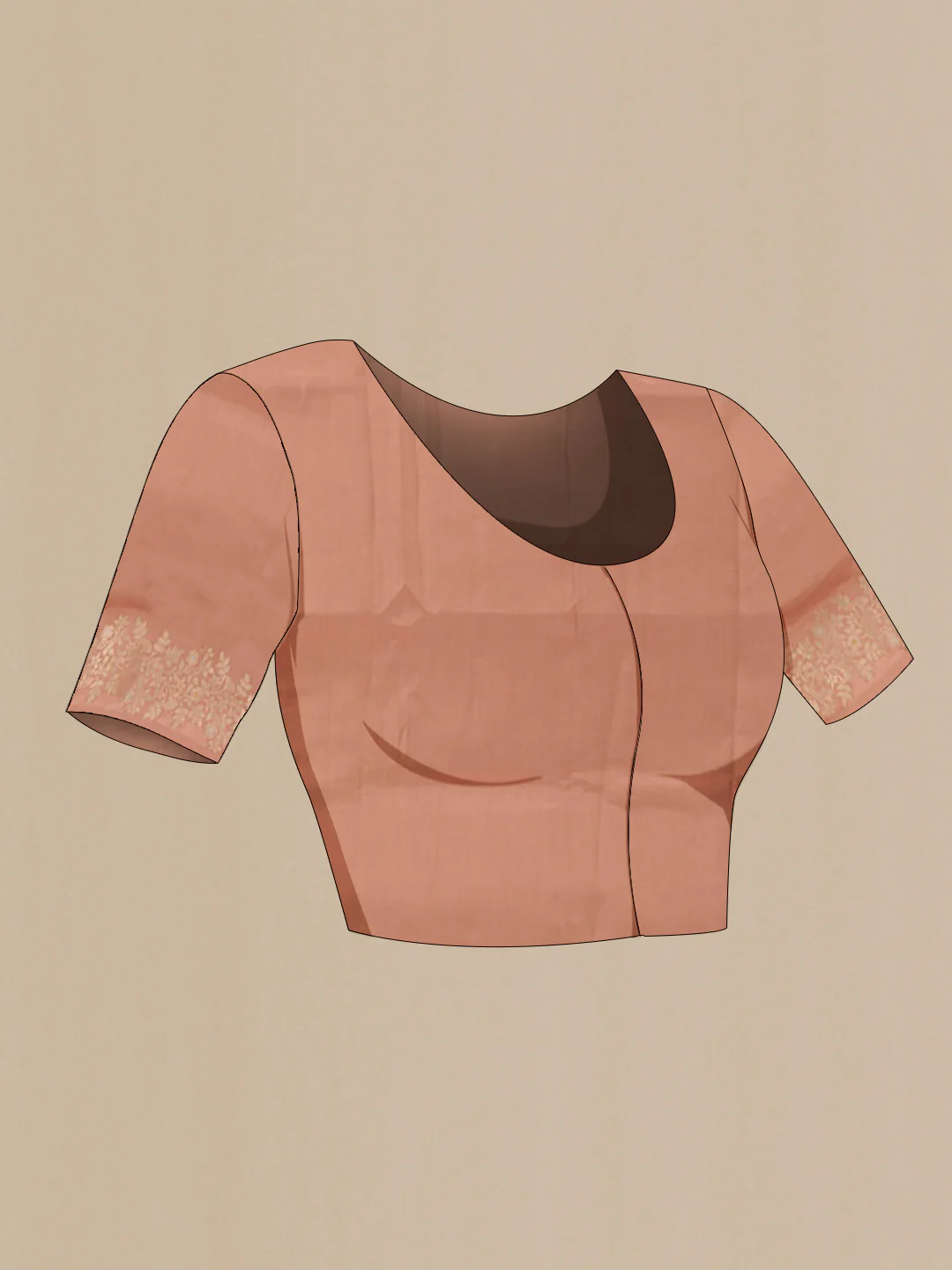 Rose Gold Banarasi Raw Silk Saree - Image 2