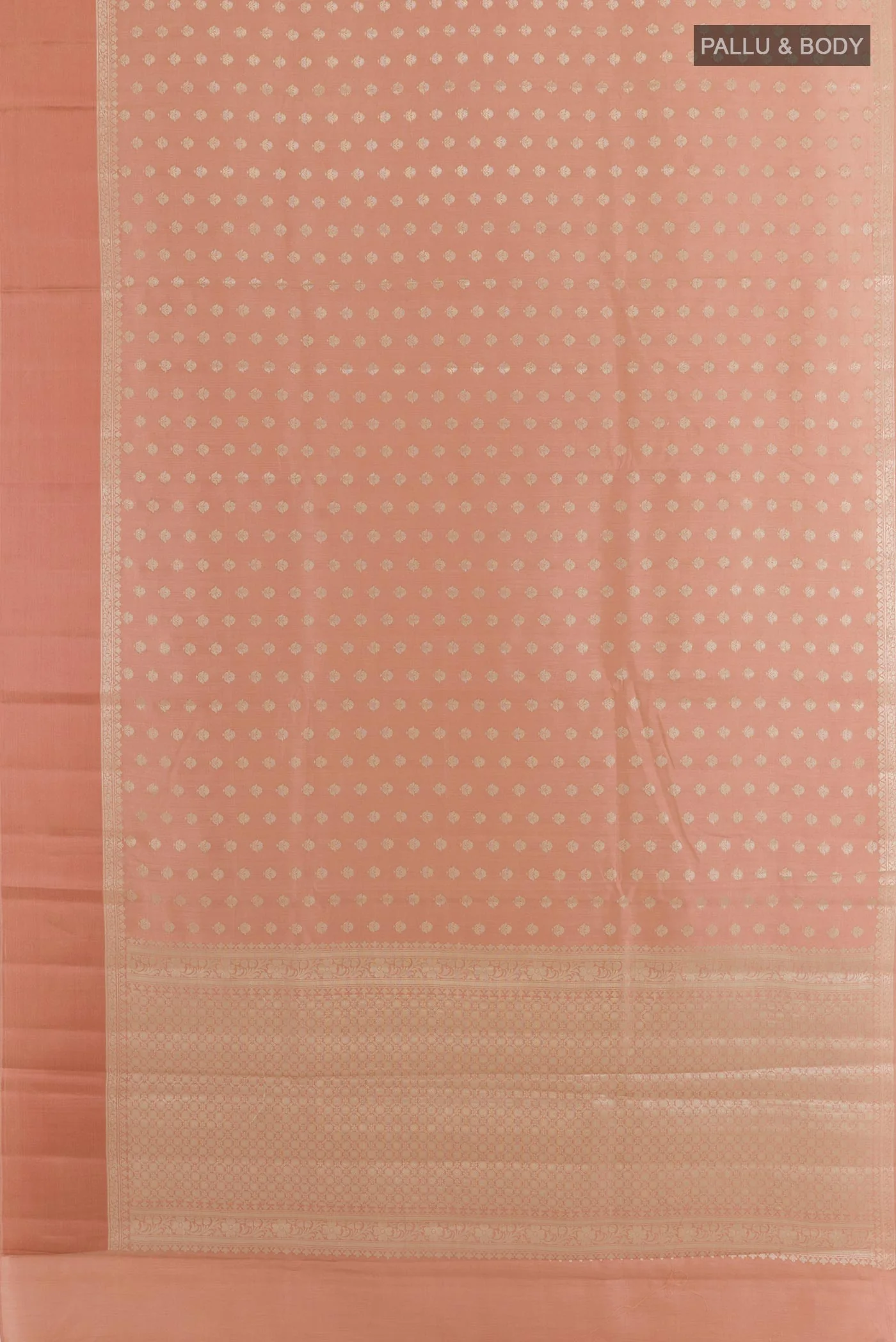Peach Banarasi Raw Silk Saree - Image 3