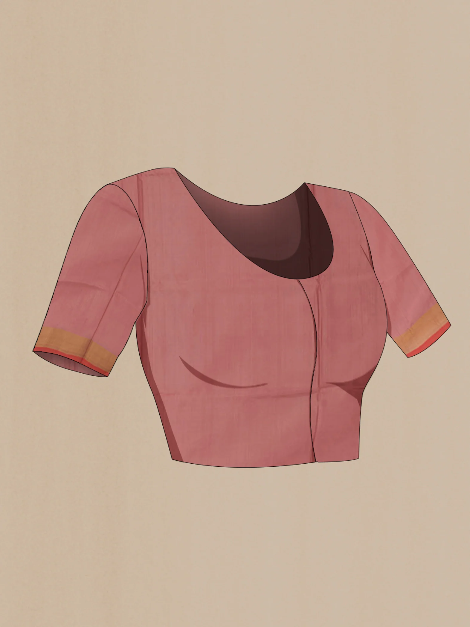 Rose Gold Uppada Silk Saree - Image 4