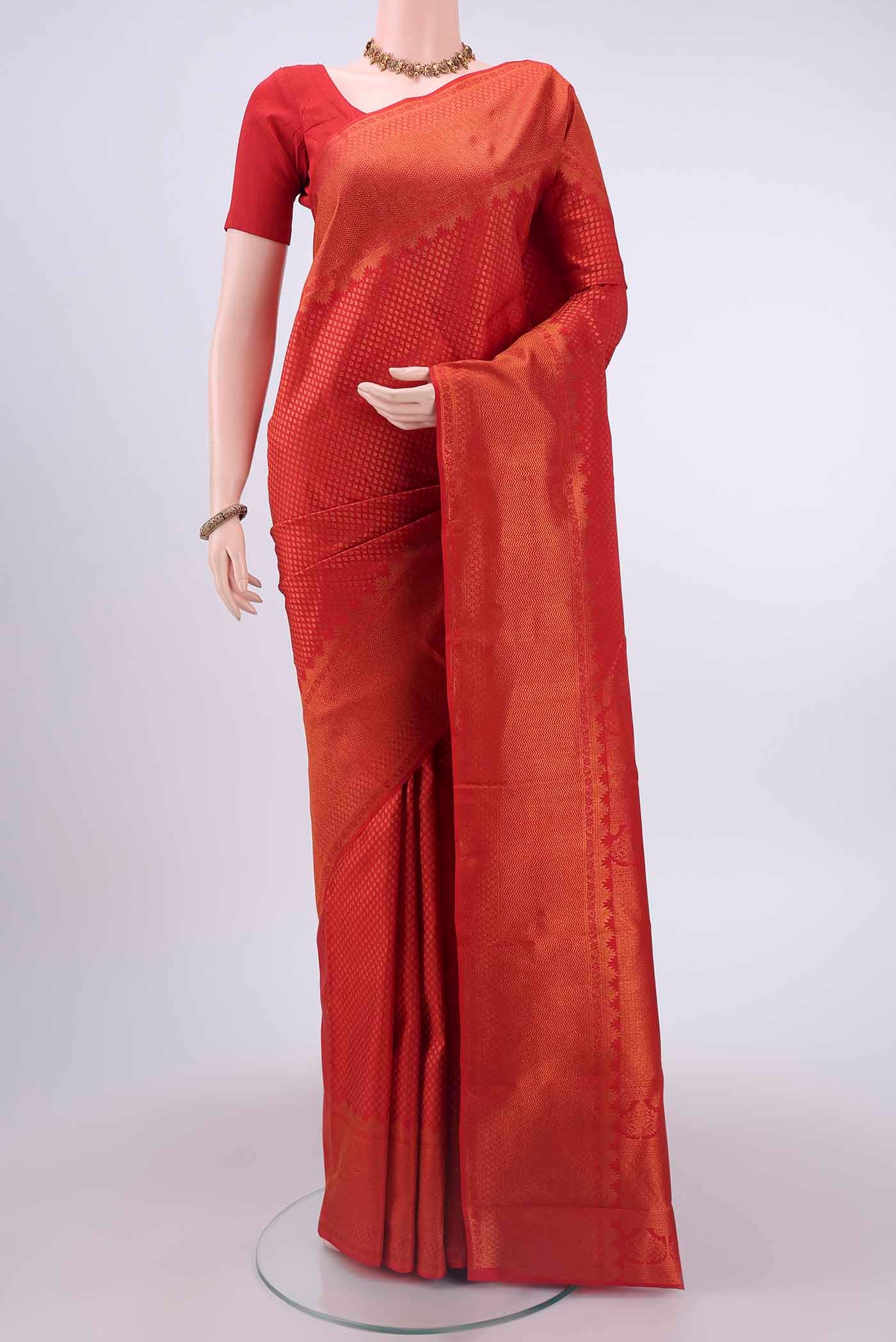 Imperial Red Bangalore Silk Saree