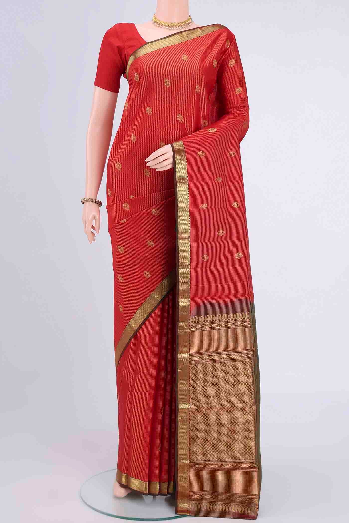 Imperial Red Kanchipuram Saree