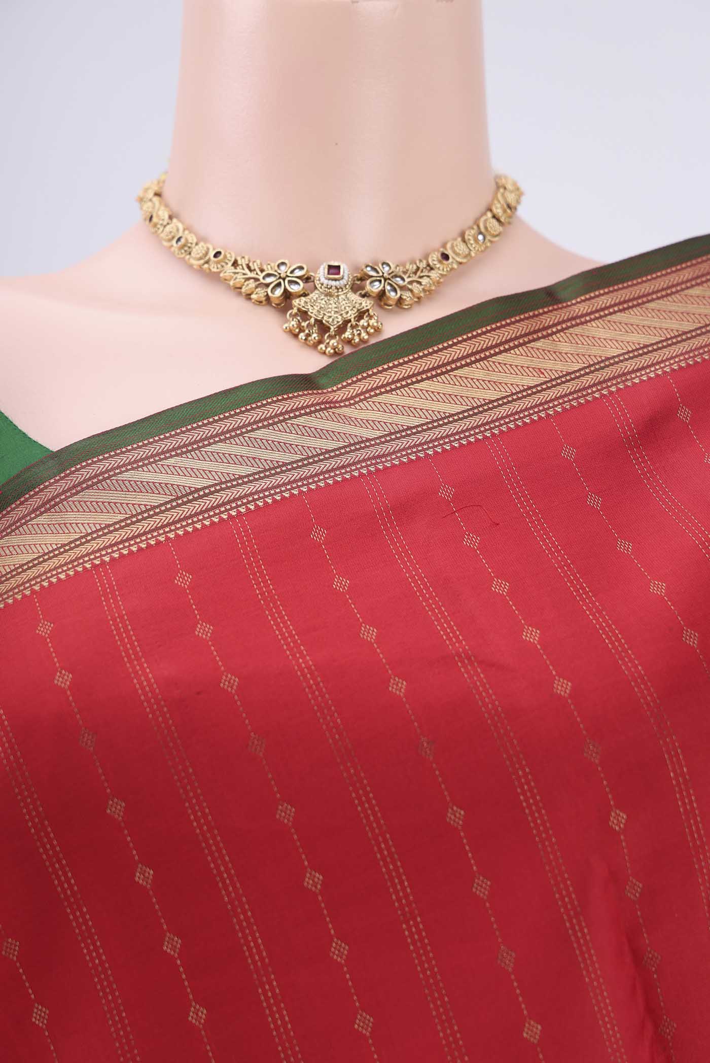 Imperial Red Kanchipuram Silk Saree - Image 2