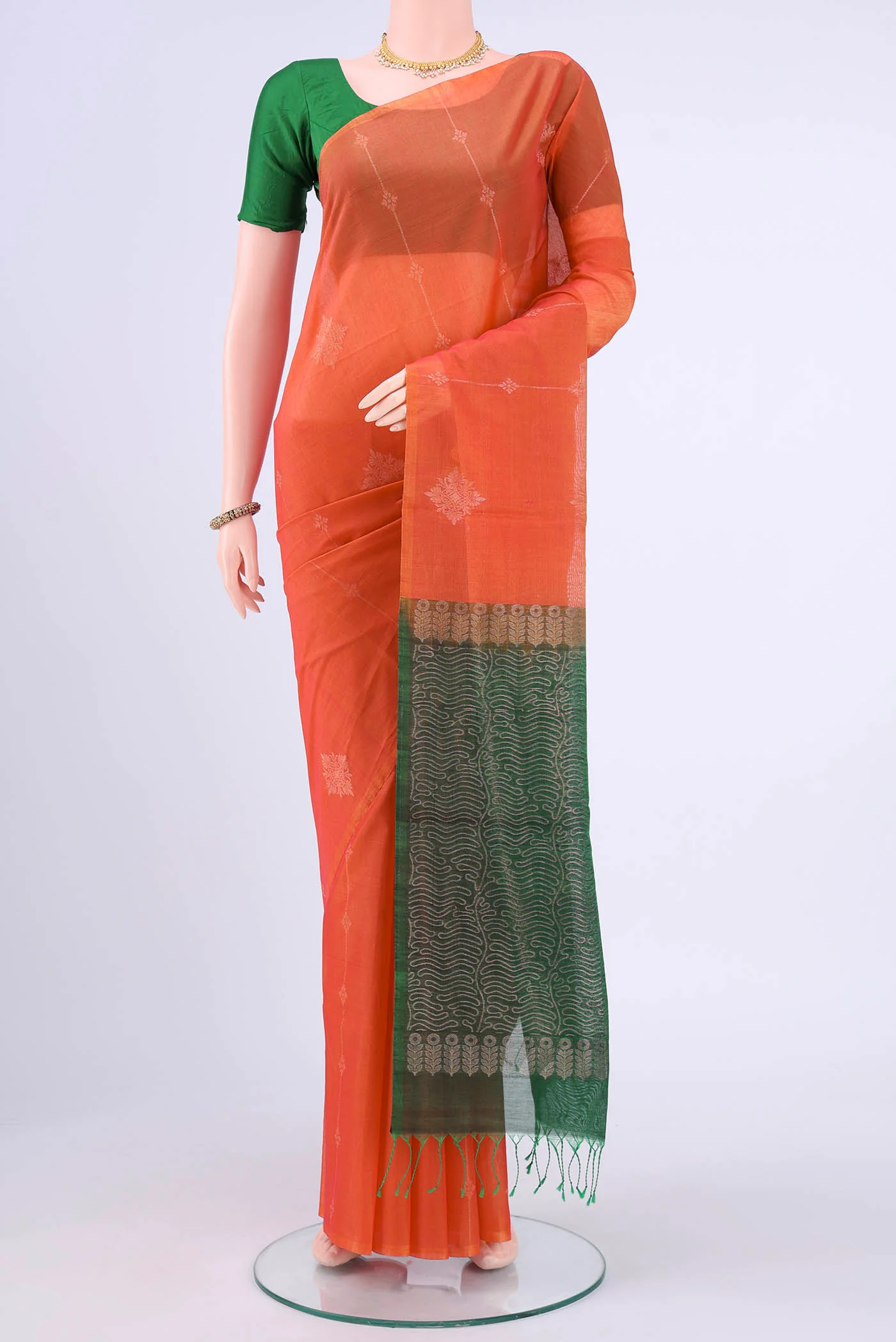 Imperial Red Kota Cotton Saree