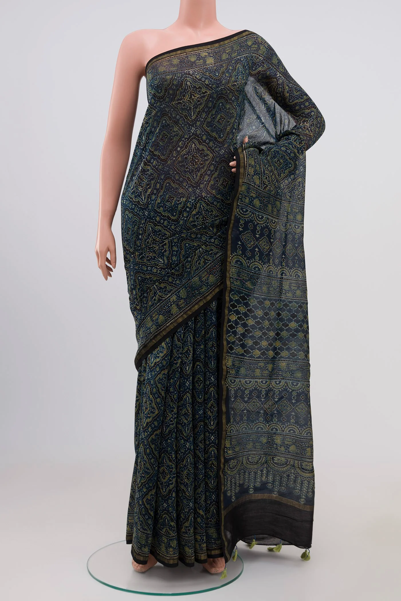 Blue Chanderi Silk Cotton Saree