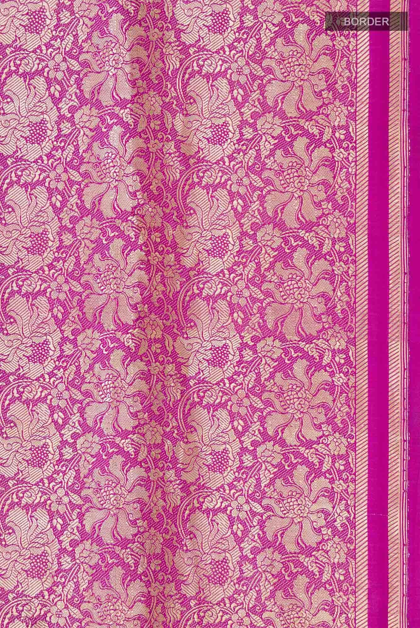 Japanese Tea Ceremony-Pink Banarasi Silk Saree - Image 10