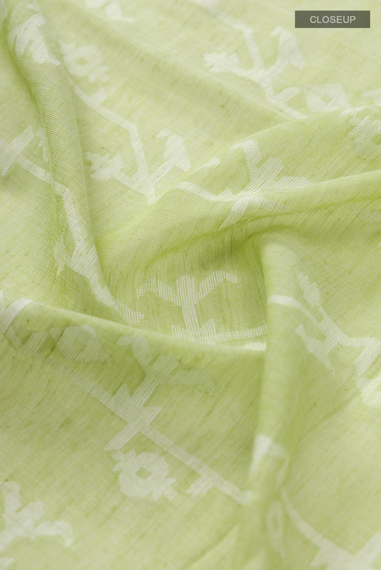 Kadambini-Light Green Bengal Cotton Saree - Image 3