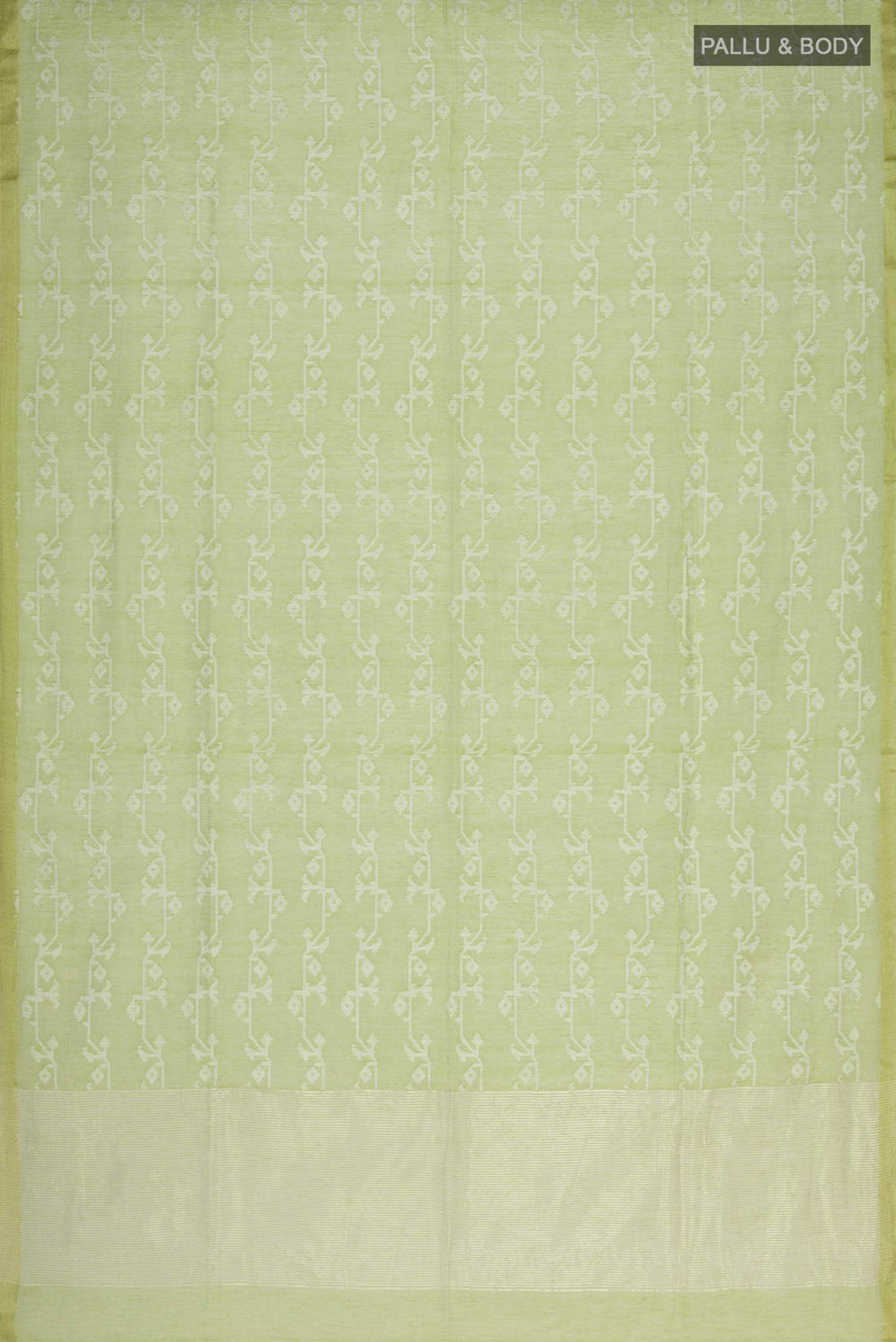 Kadambini-Light Green Bengal Cotton Saree - Image 4