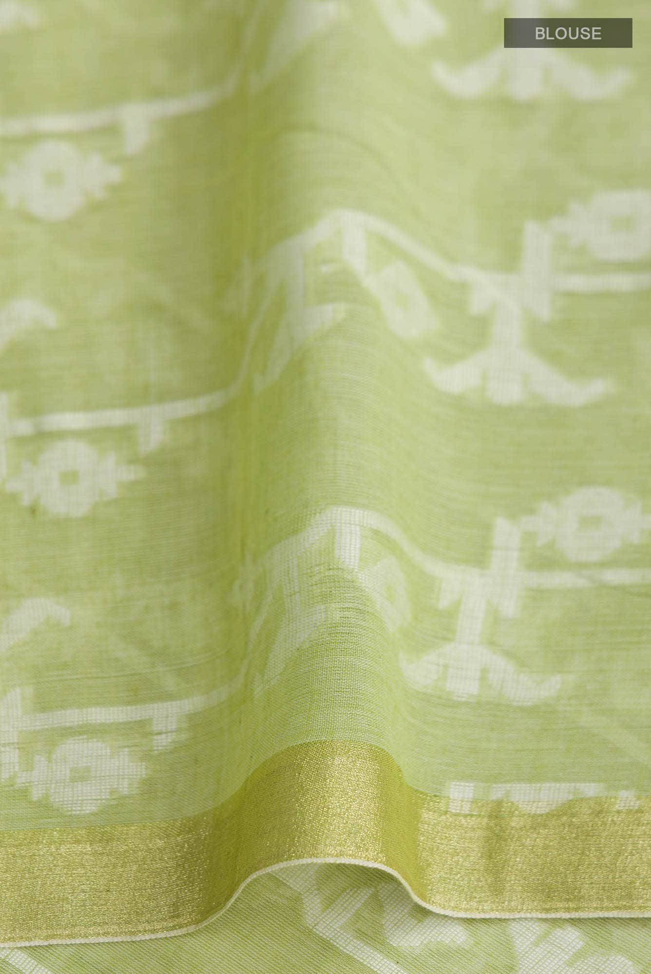 Kadambini-Light Green Bengal Cotton Saree - Image 6