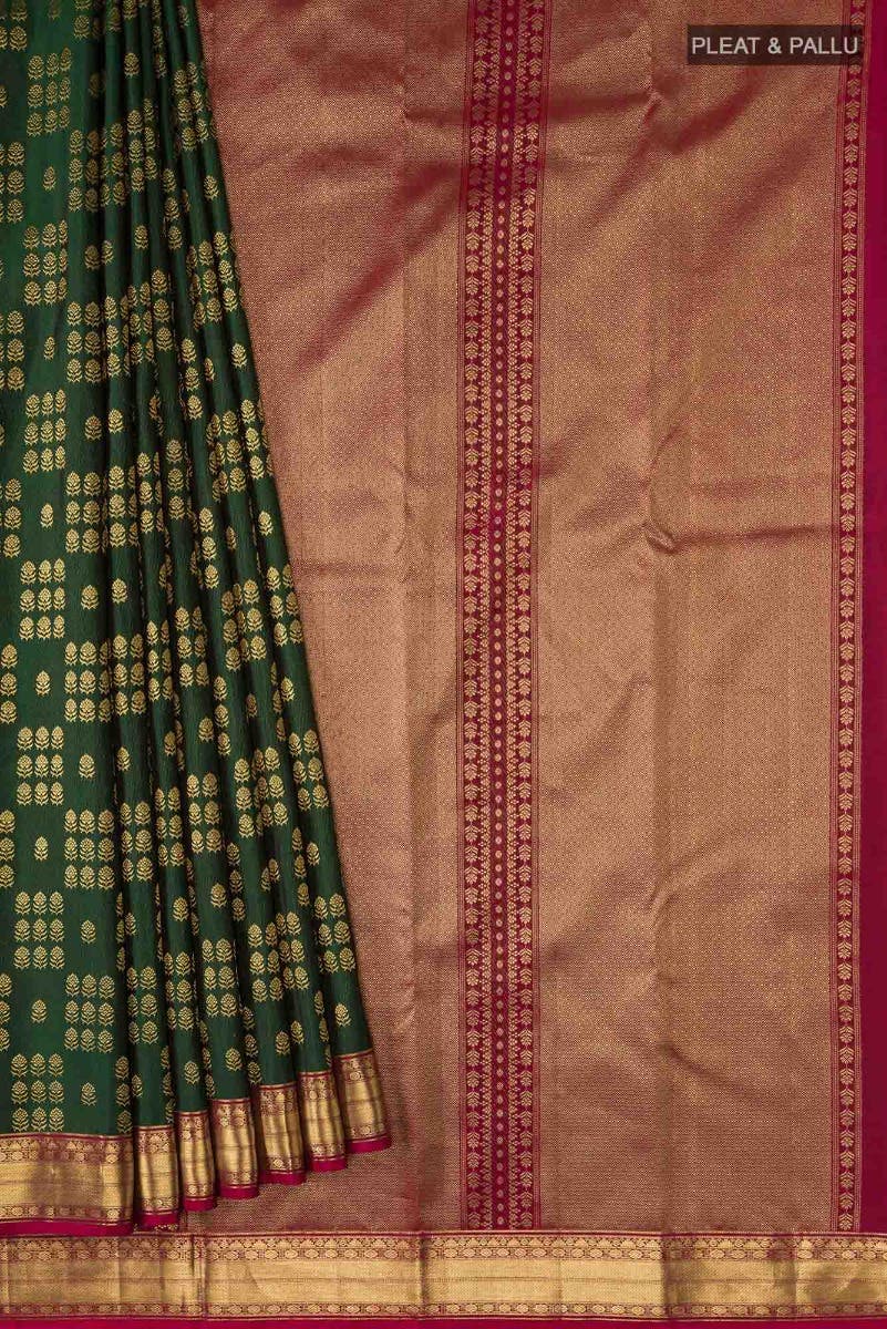 Kanaka-Green Kanchipuram Silk Saree - Image 5