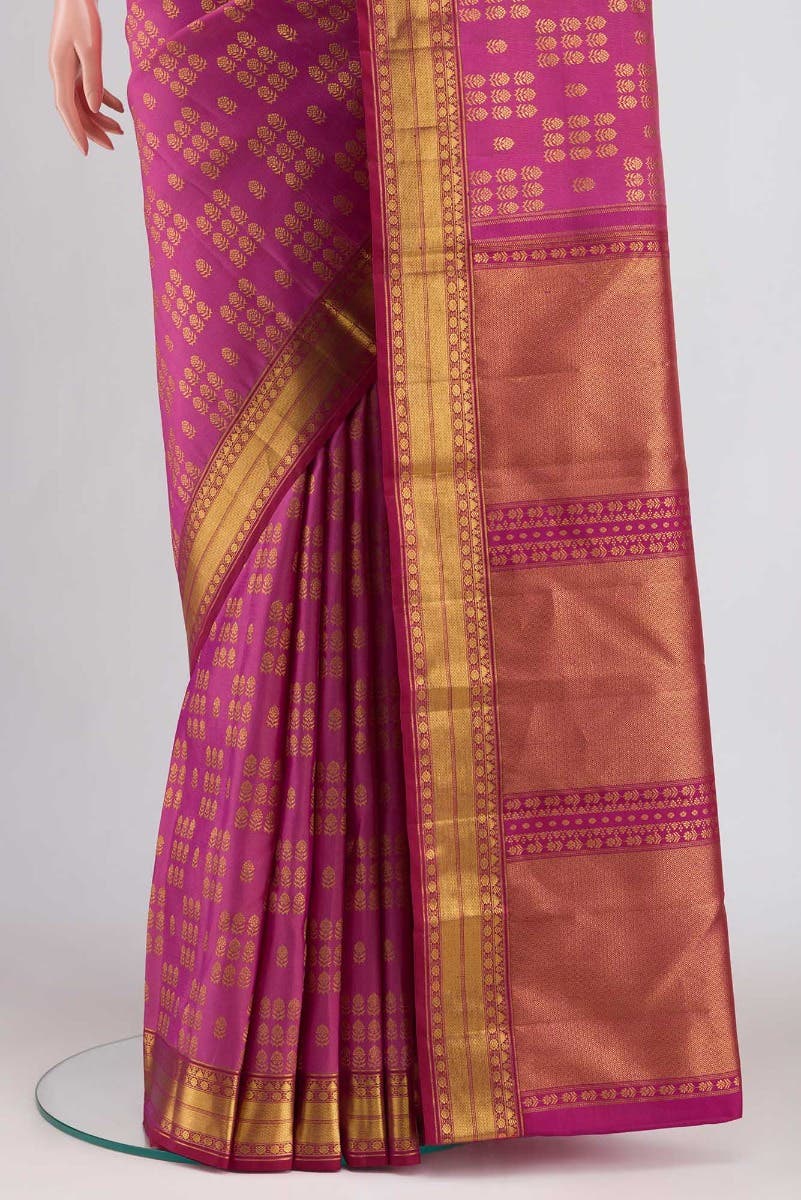 Kanaka-Pink Kanchipuram Silk Saree - Image 3