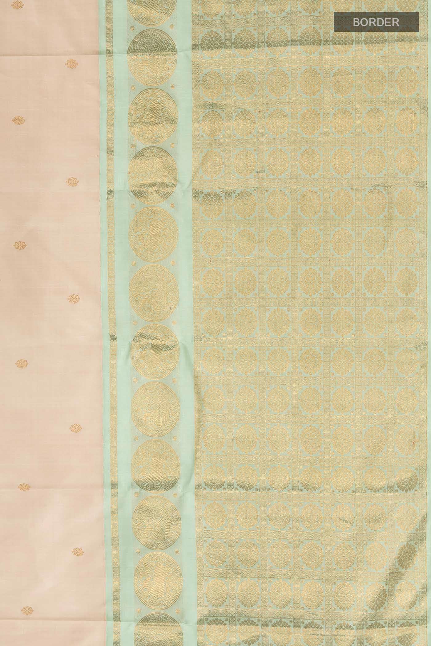 Kanmani-Cream Kanchipuram Silk Saree - Image 4