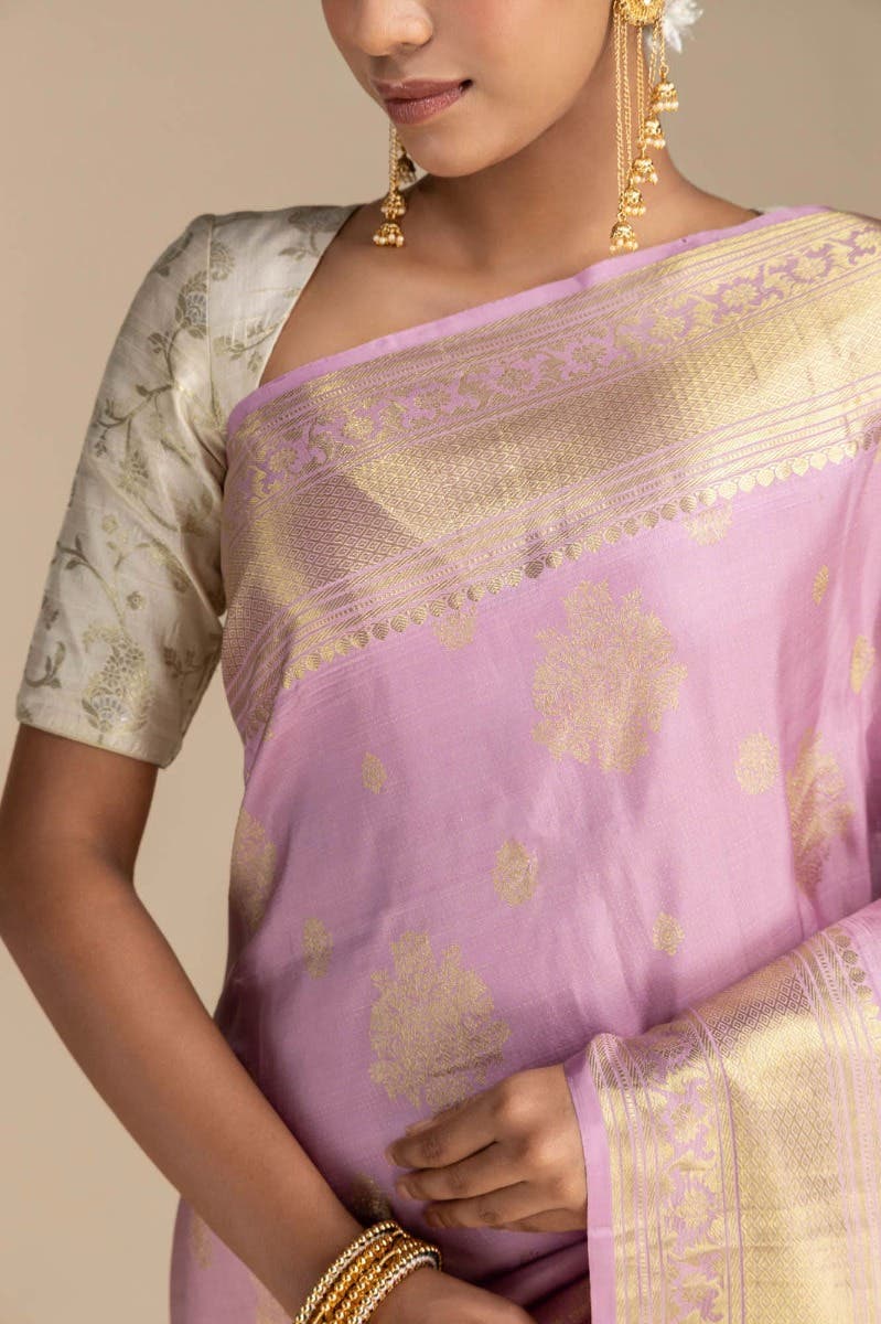 Kavini-Light Pink Kanchipuram Silk Saree - Image 2