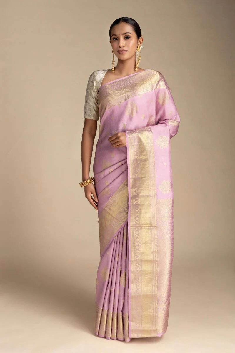 Kavini-Light Pink Kanchipuram Silk Saree - Image 3