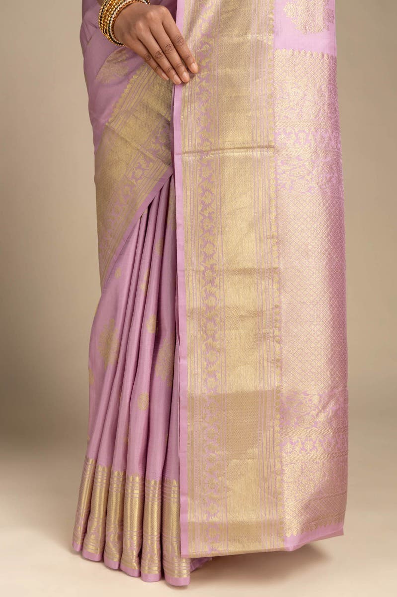 Kavini-Light Pink Kanchipuram Silk Saree - Image 4