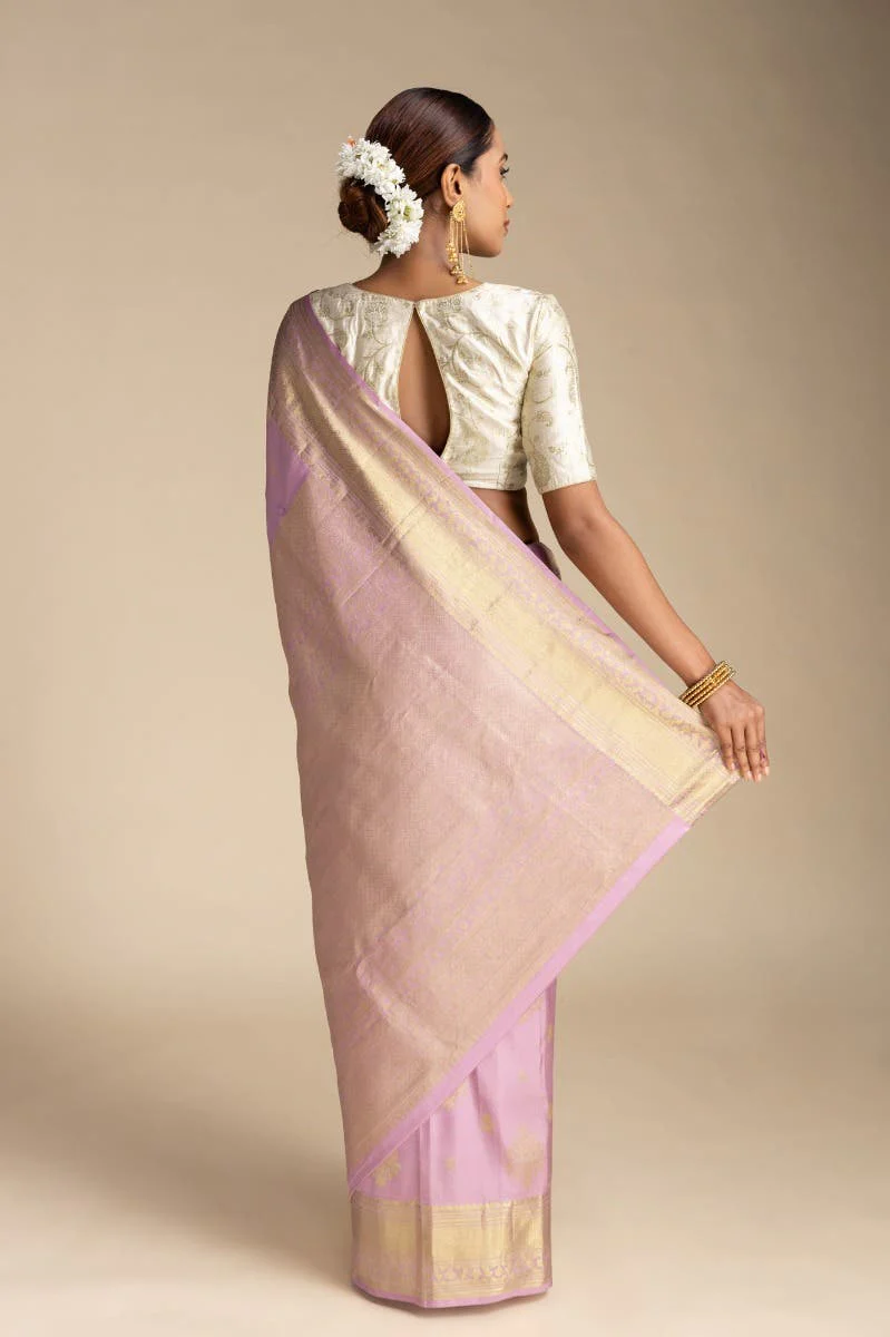 Kavini-Light Pink Kanchipuram Silk Saree - Image 5
