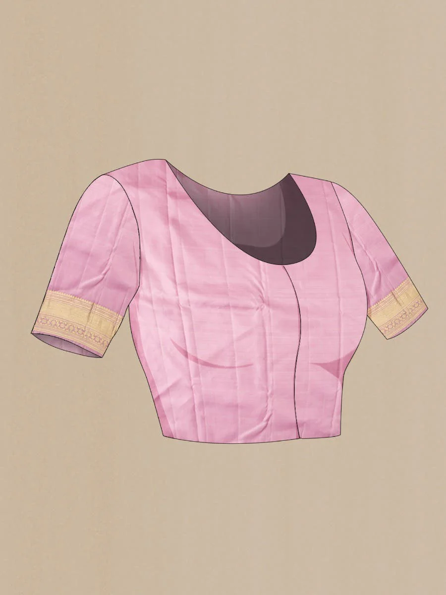 Kavini-Light Pink Kanchipuram Silk Saree - Image 9
