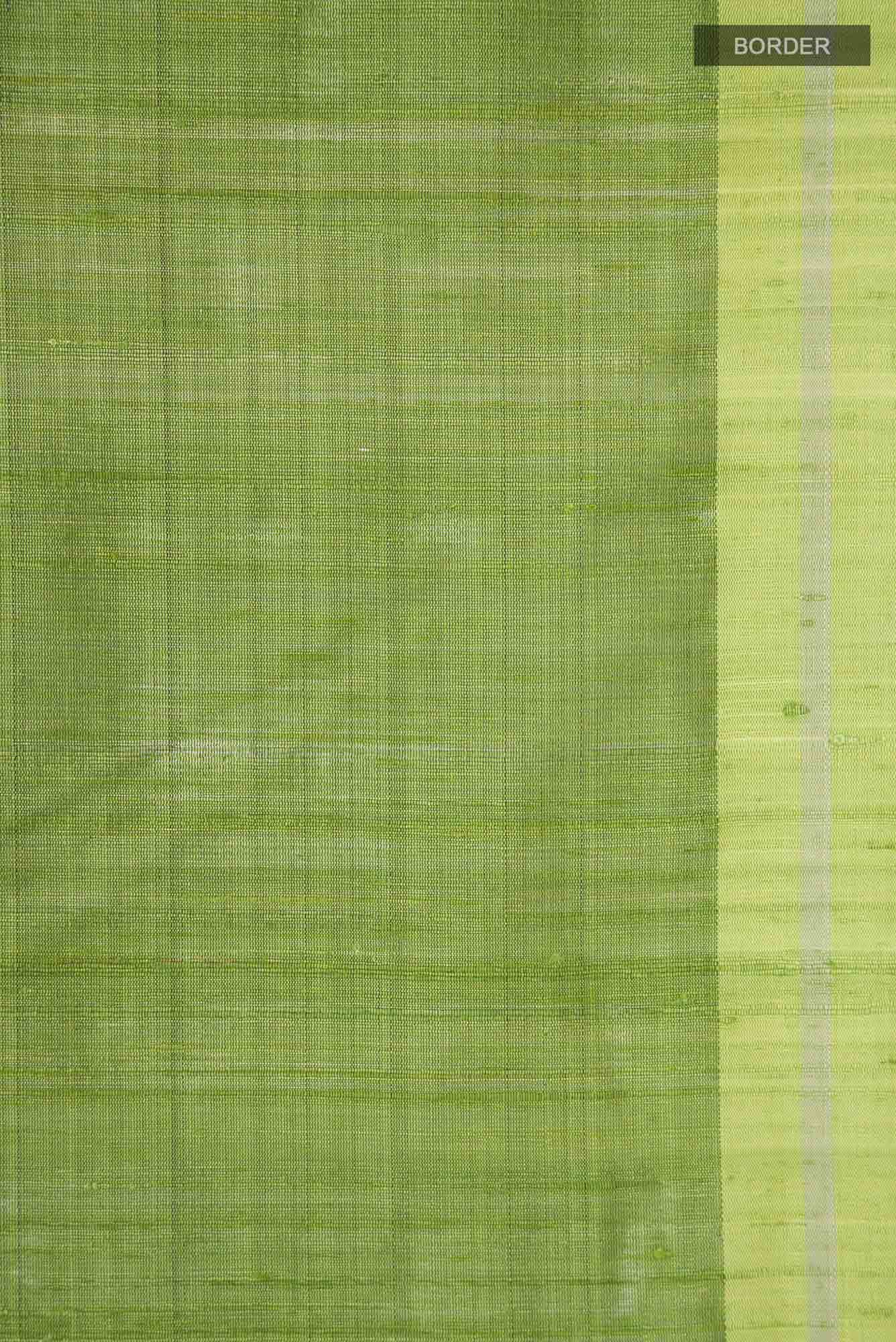 Kruti-Green Bhagalpuri Tussar Silk Saree - Image 7