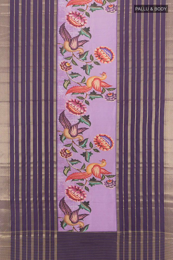 Lavender Blended Art Silk Saree - Image 5