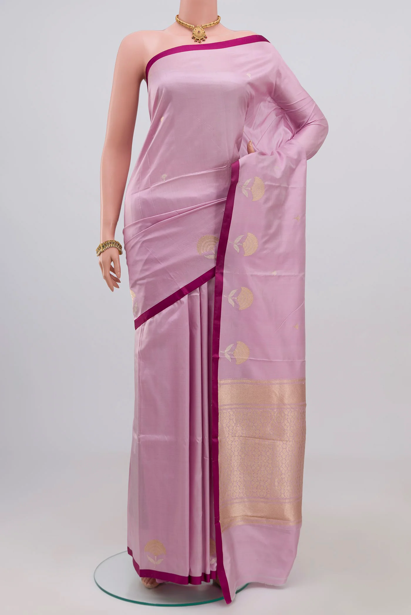 Lavender Banarasi Katan Silk Saree