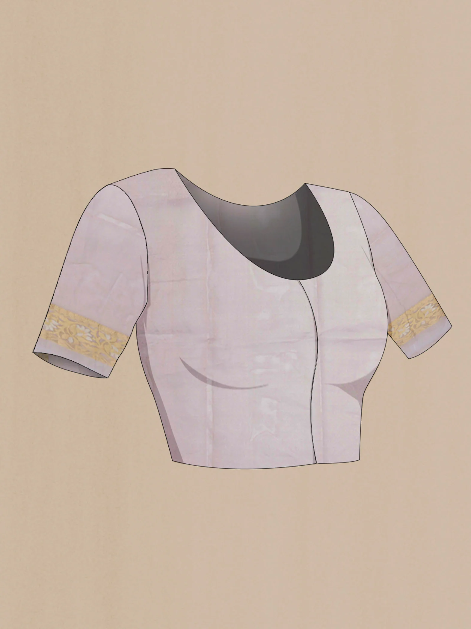 Lavender Banarasi Kora Silk Saree - Image 5