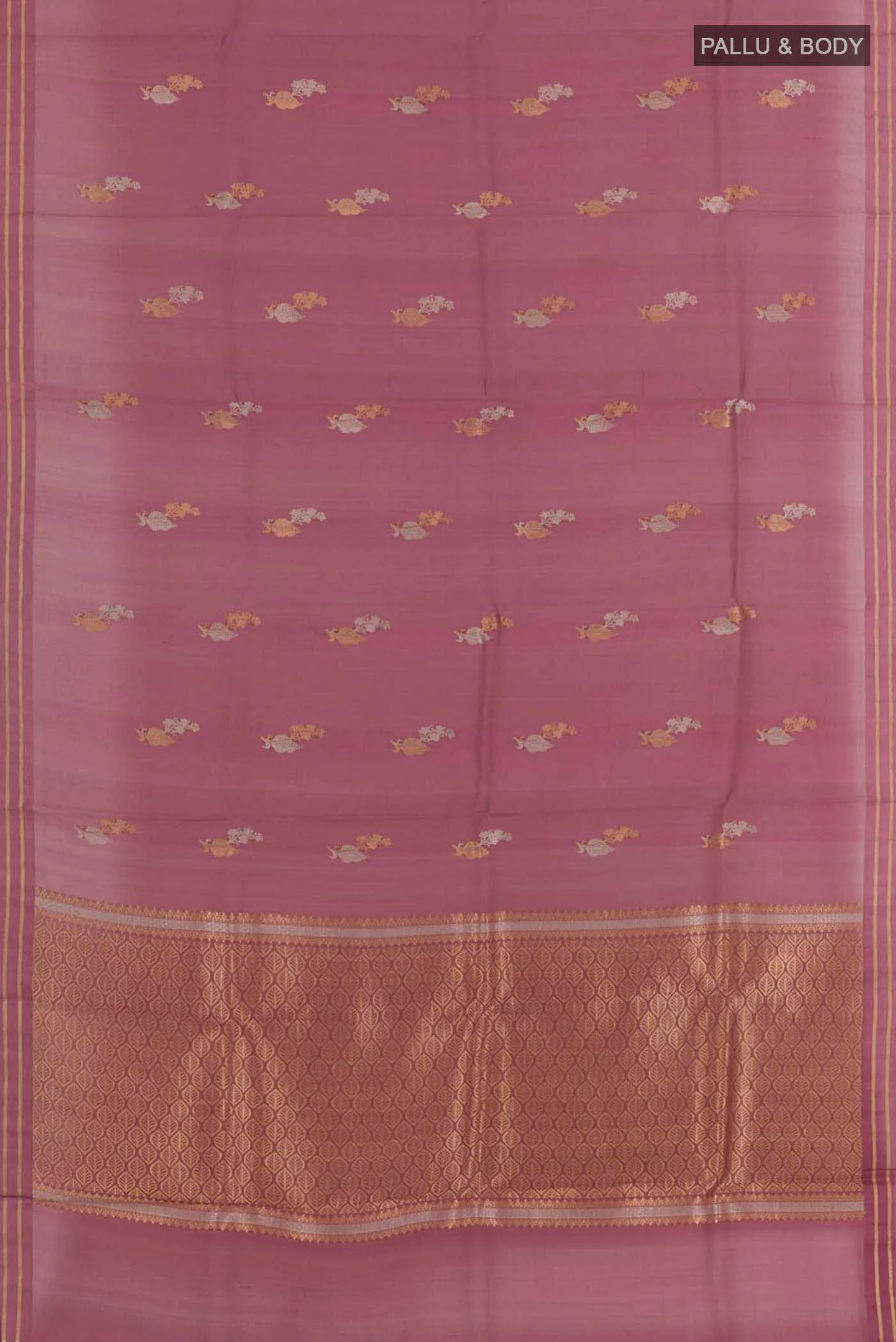 Magenta Organza Silk Saree - Image 3