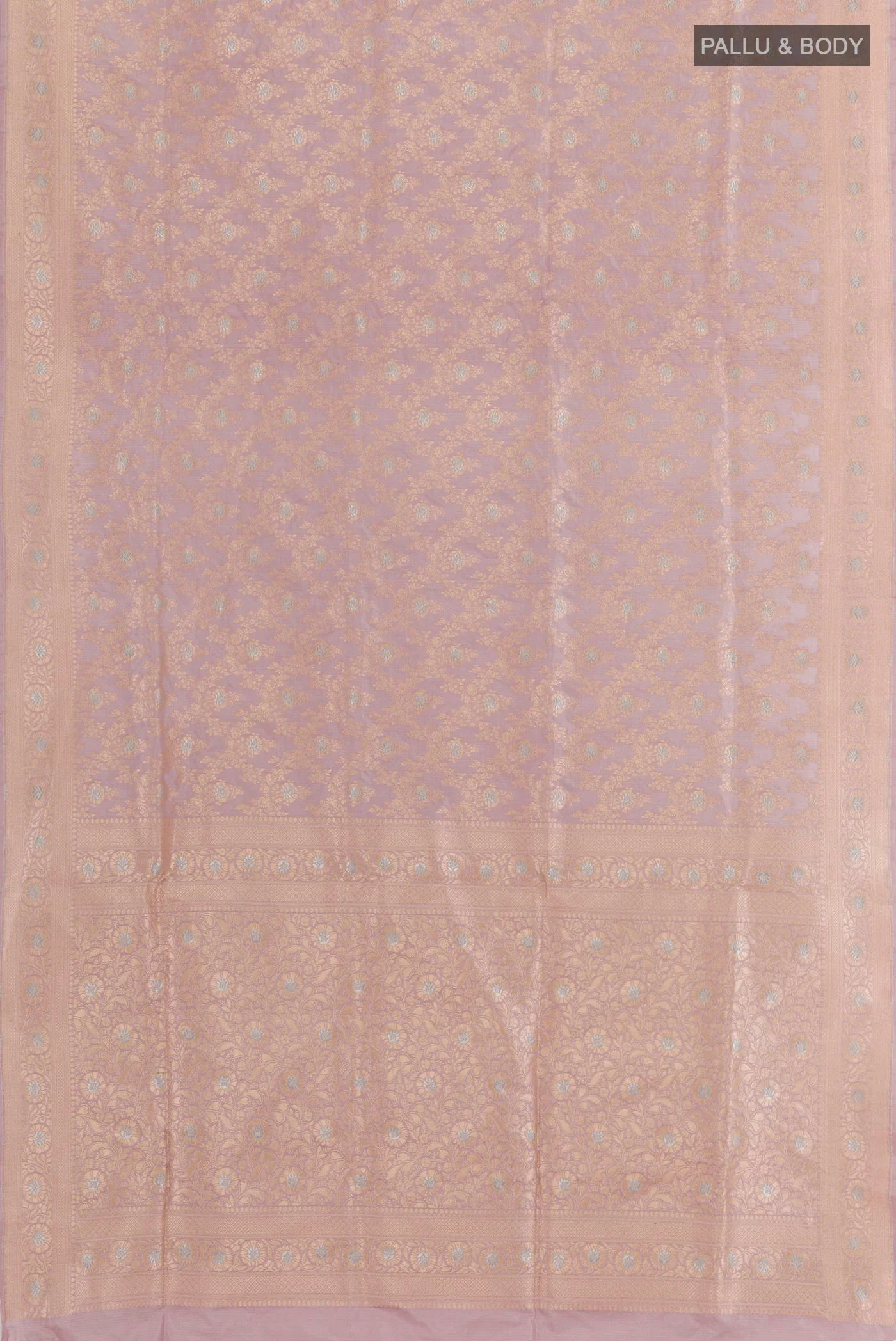 Lavender Banarasi Silk Saree - Image 3