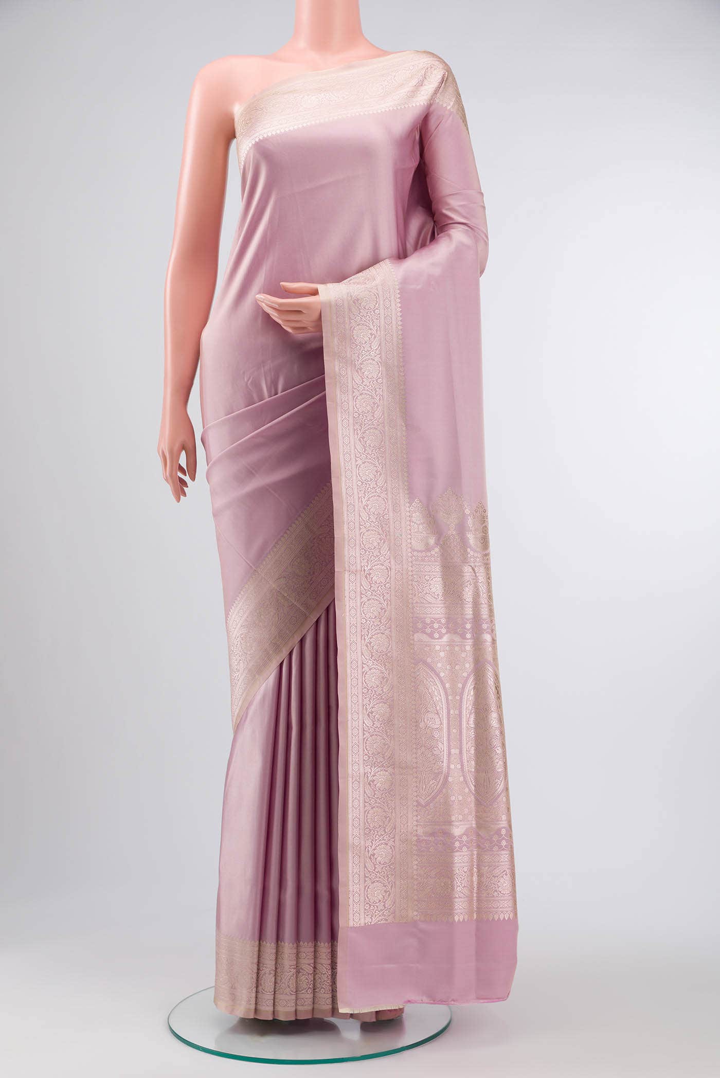 Lavender Banarasi Silk Saree