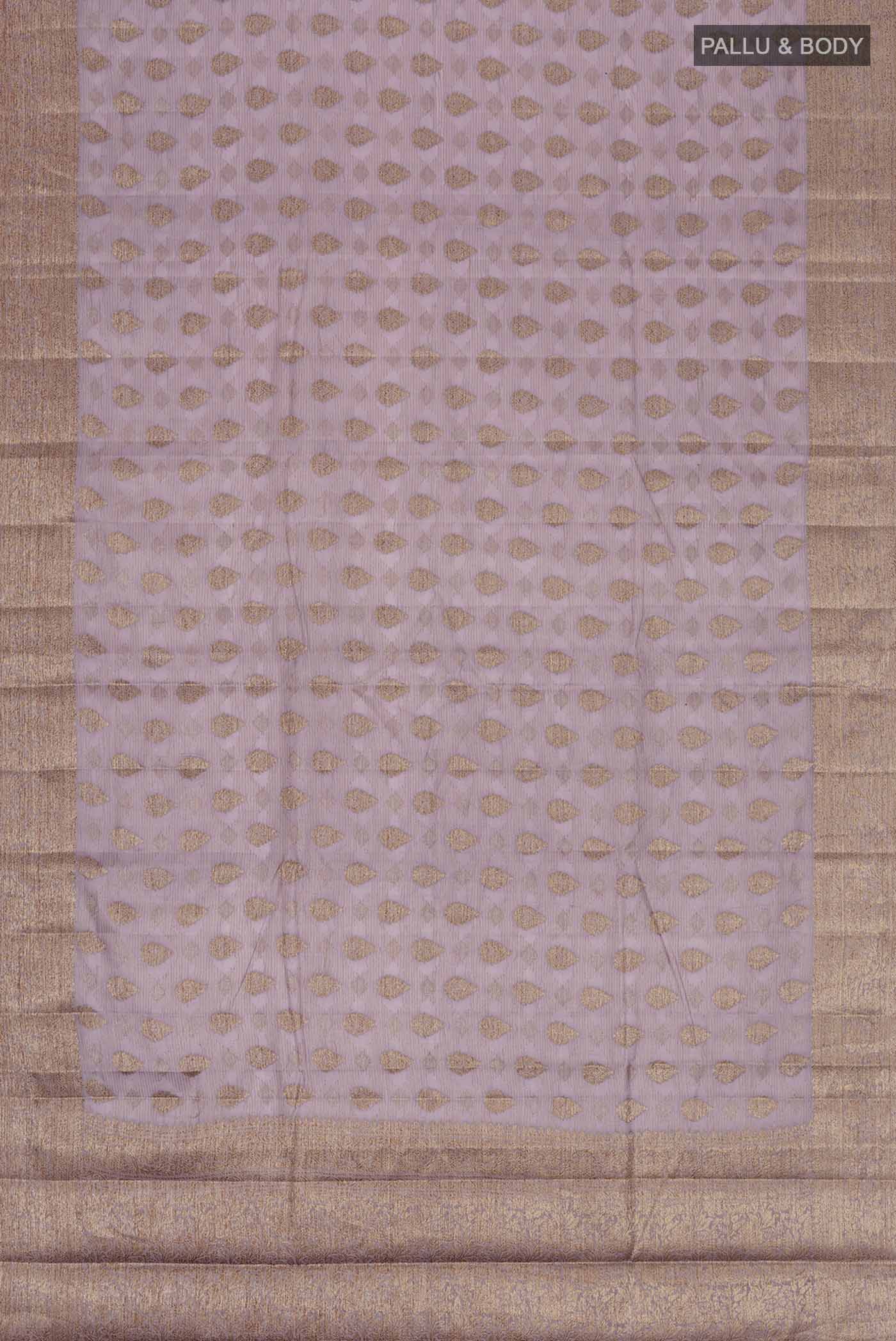 Lavender Banarasi Tussar Silk Saree - Image 3