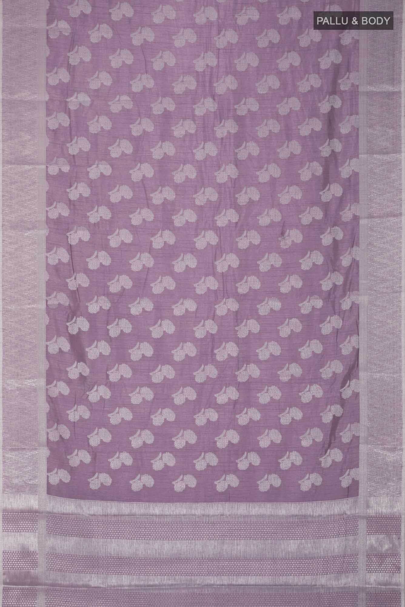 Lavender Blended Art Silk Saree - Image 4
