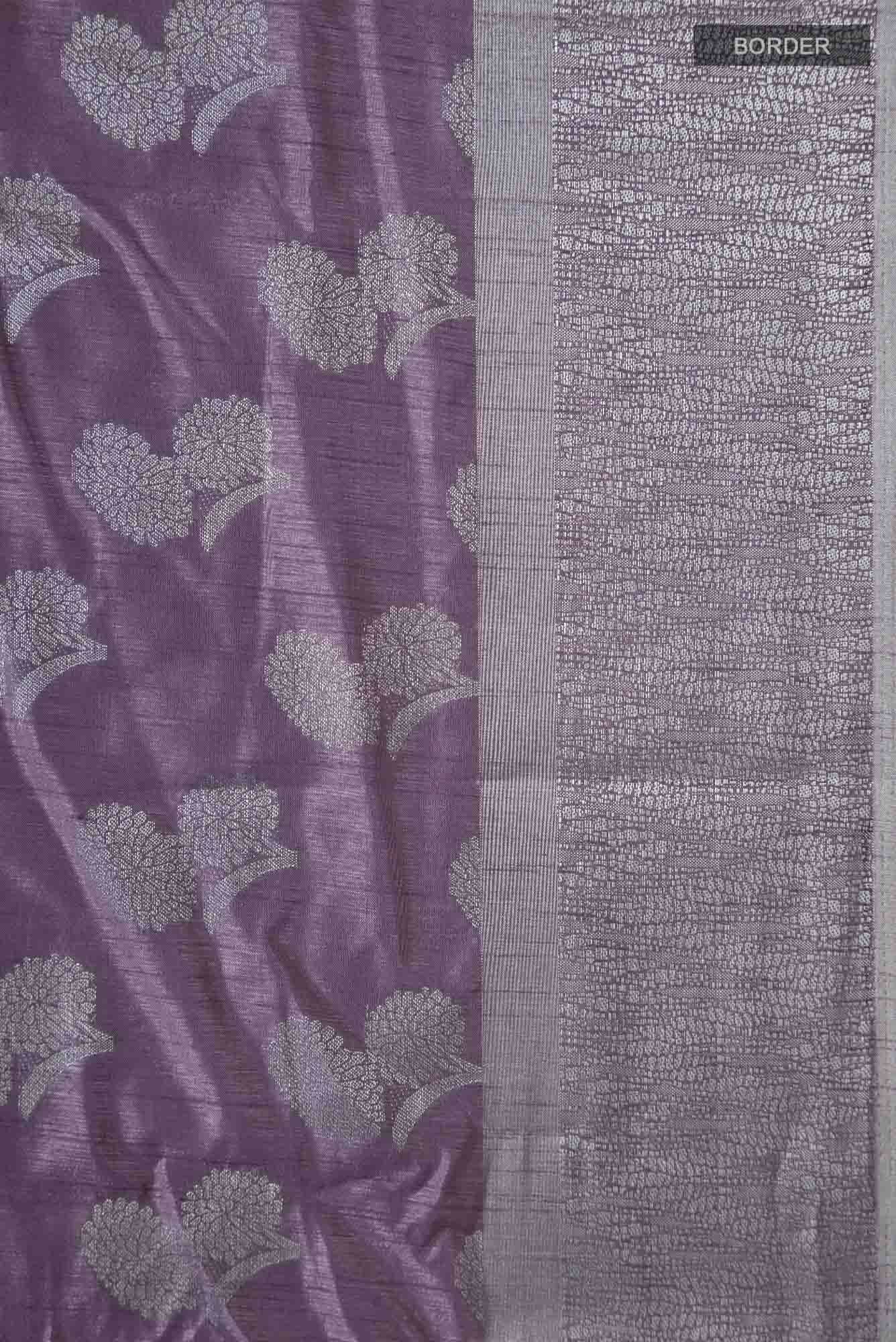 Lavender Blended Art Silk Saree - Image 5
