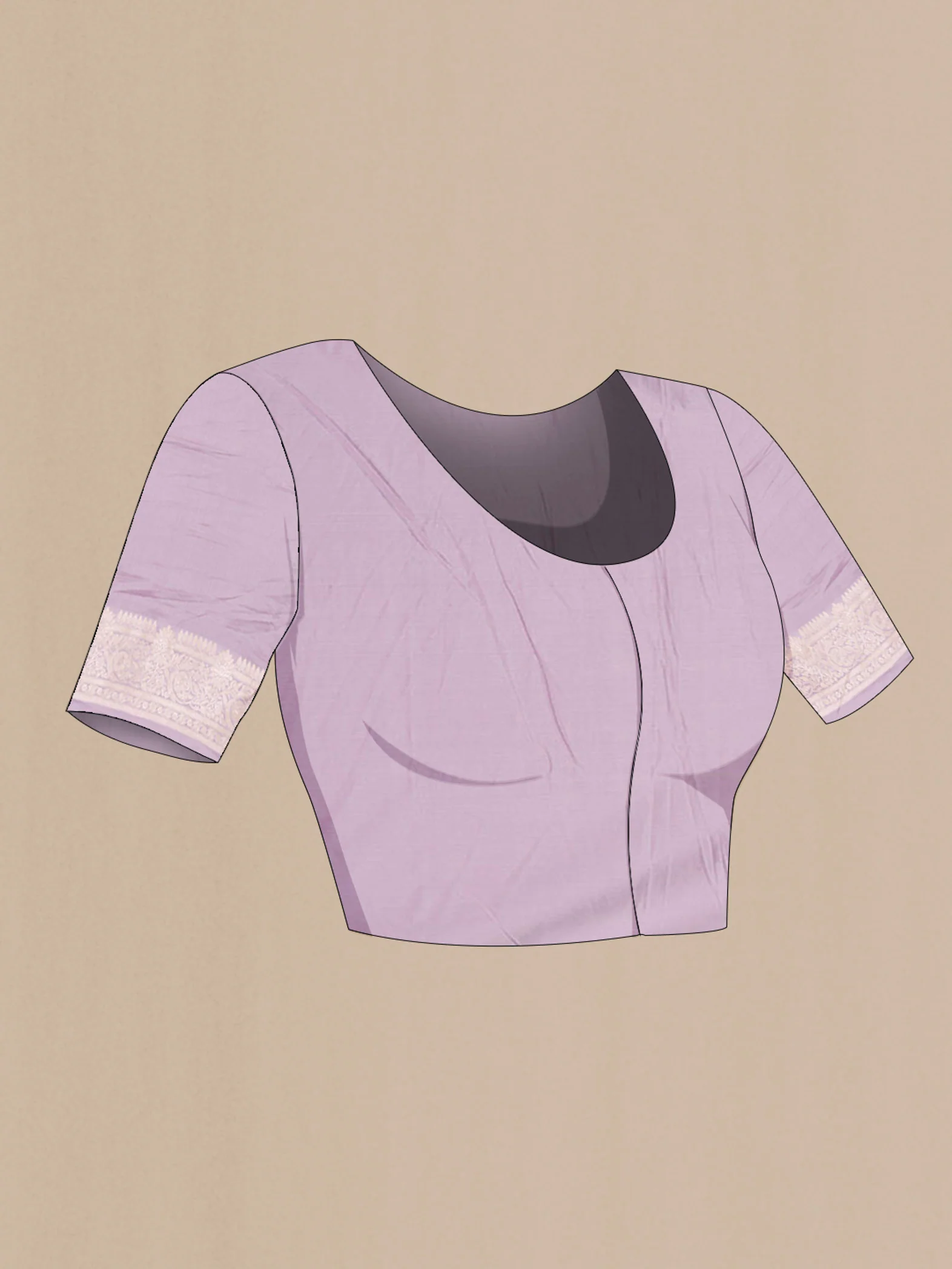 Lavender Blended Banarasi Silk Saree - Image 2