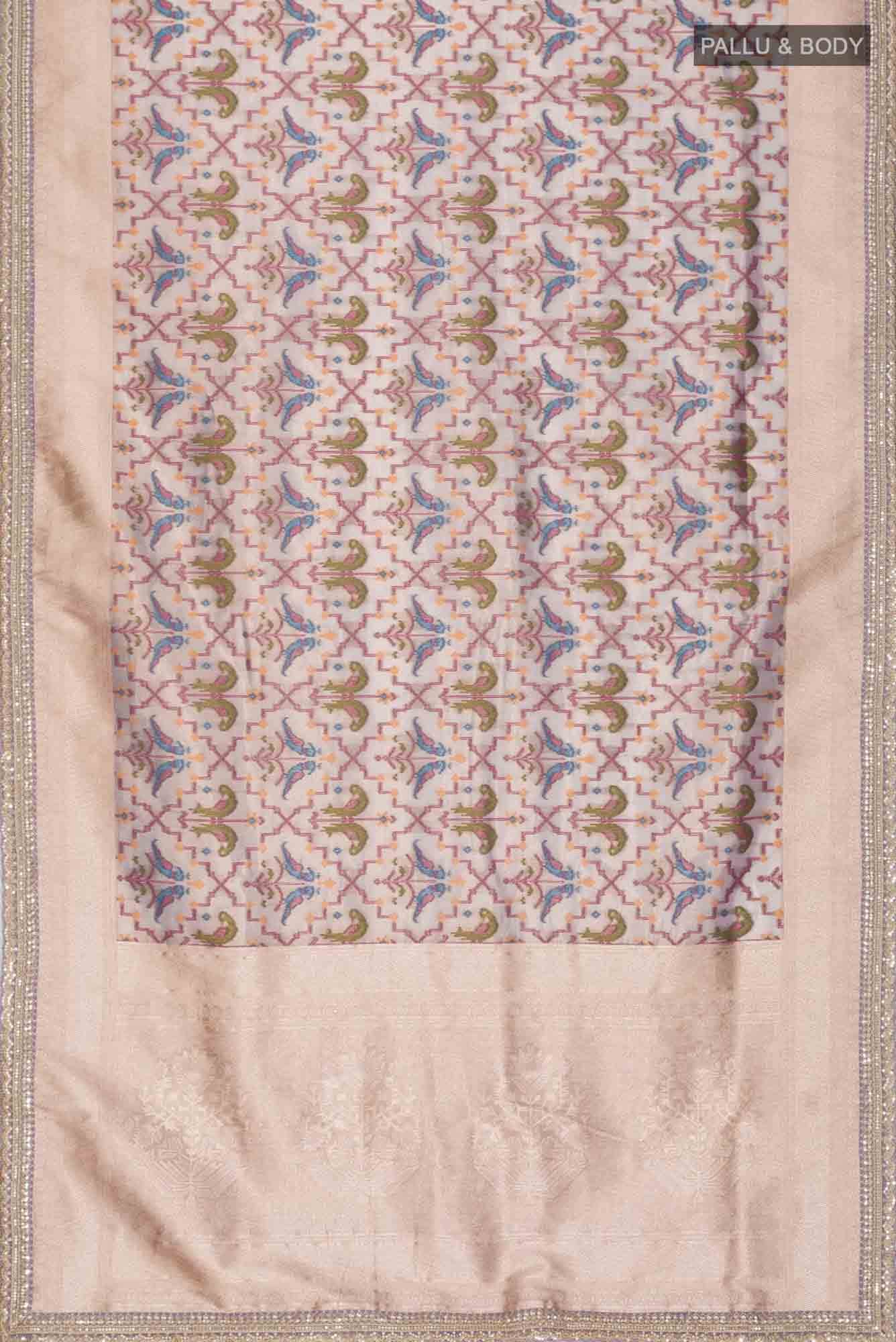 Grey Blended Tissue Silk Saree - Image 3