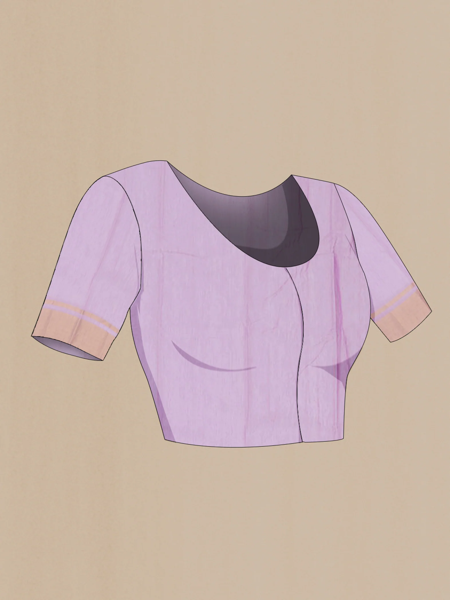 Lavender Chanderi Silk Cotton Saree - Image 4