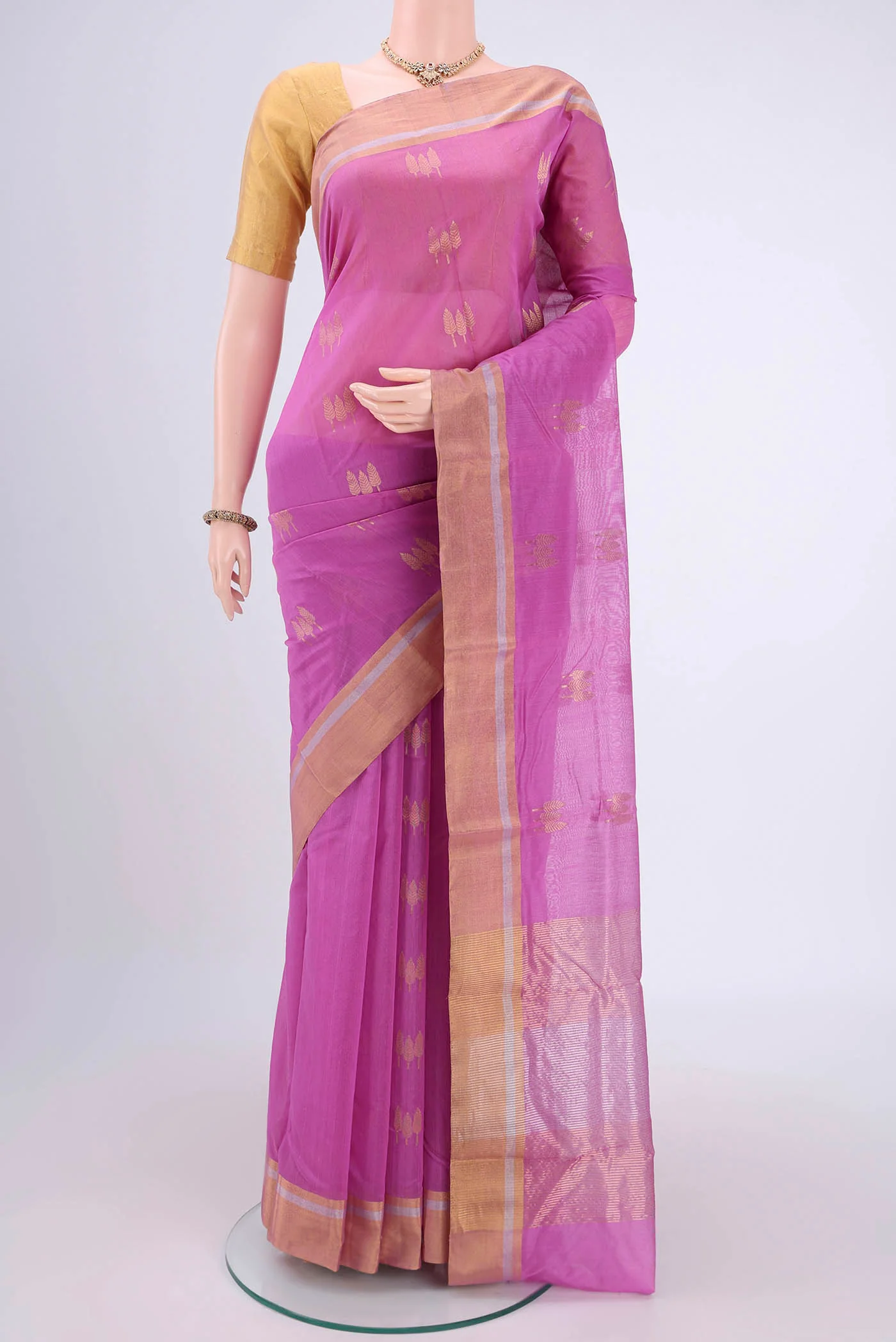 Lavender Chanderi Silk Cotton Saree