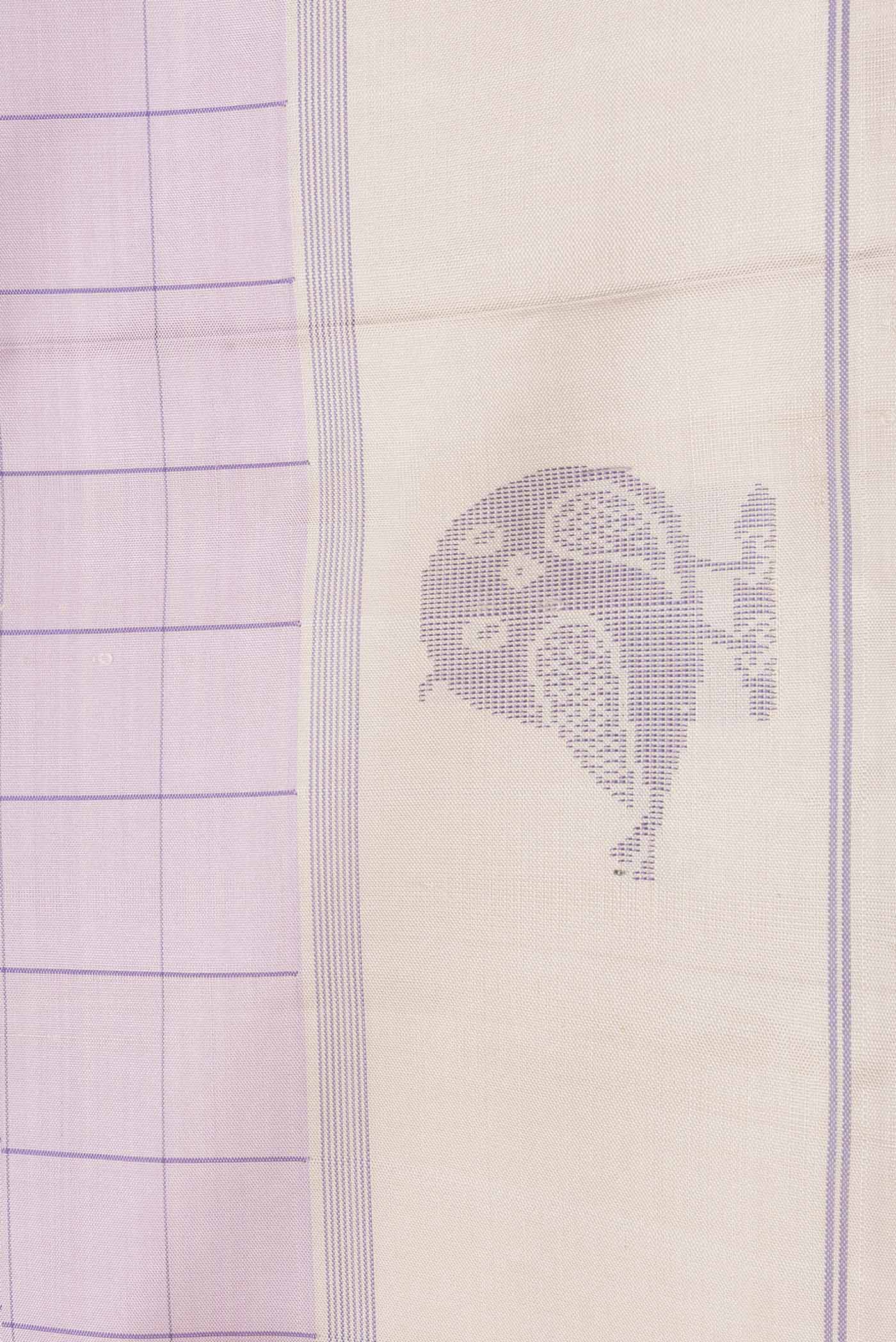 Lavender Dual Tone Kanchipuram Saree - Image 3
