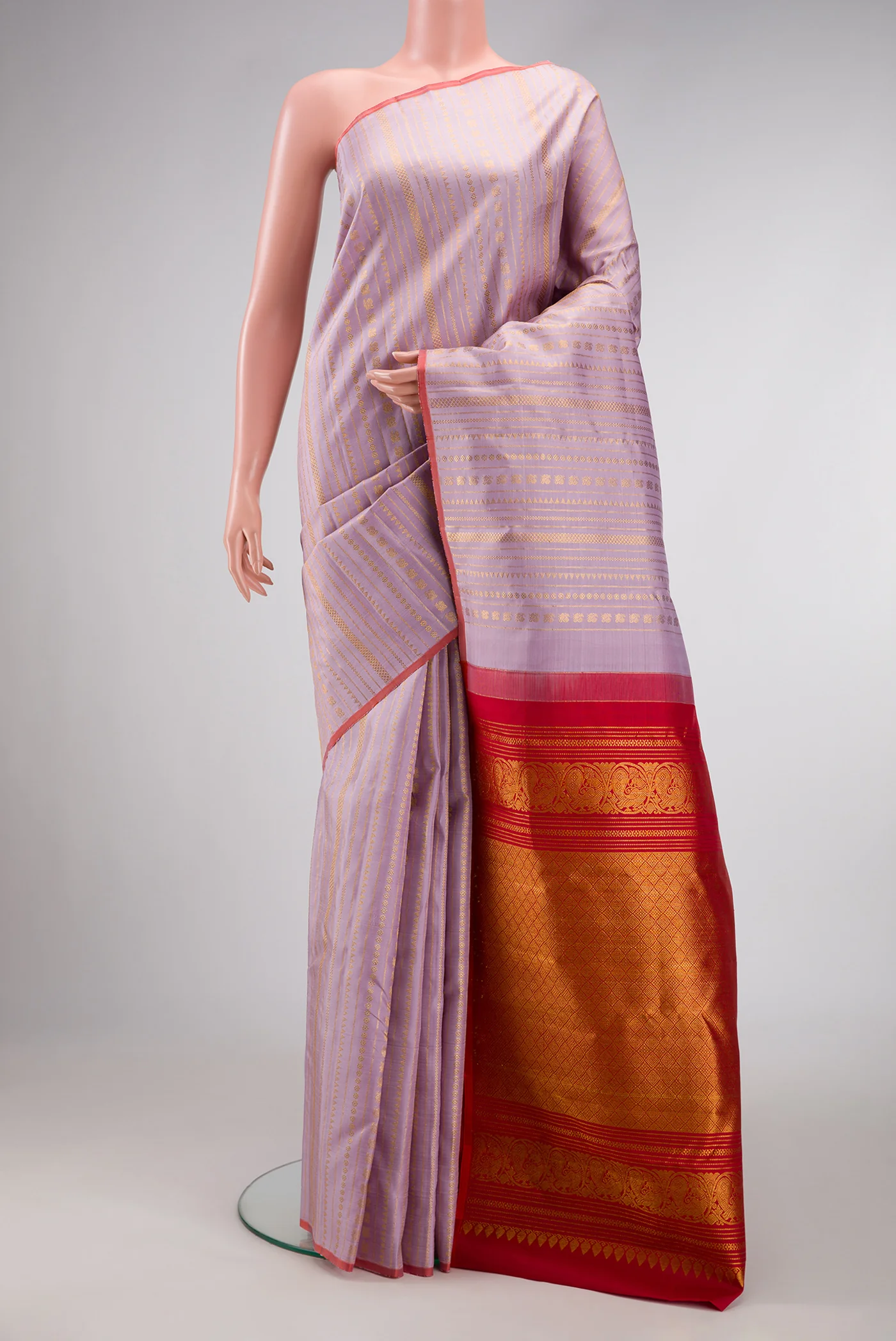 Lavender Kanchipuram Silk Saree